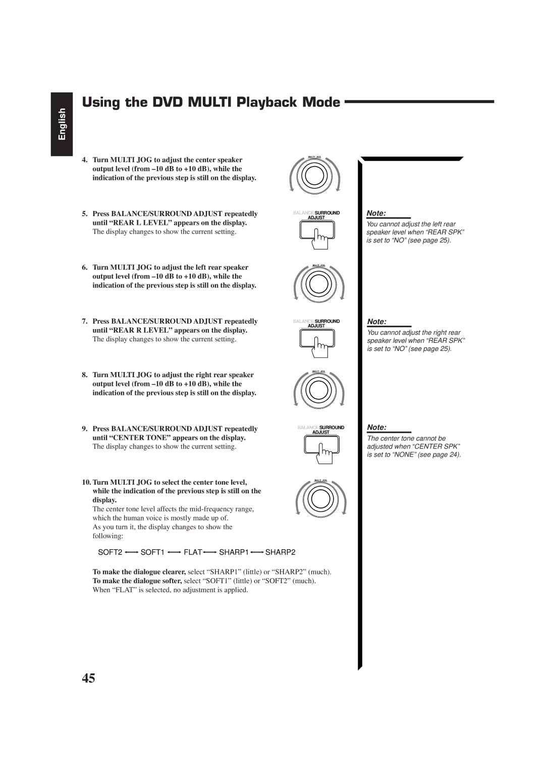 JVC LVT0014-001A, RX-774PBK, RM-SR774XU manual Using the DVD Multi Playback Mode, Display changes to show the current setting 