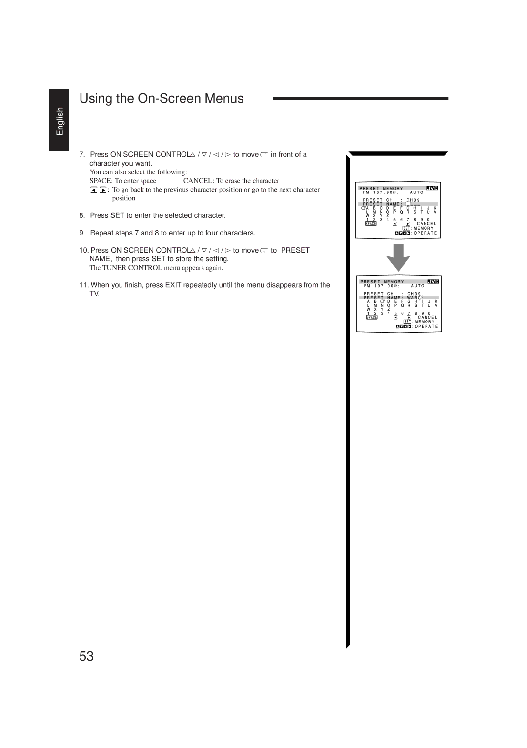 JVC RM-SR774XU, LVT0014-001A, RX-774PBK manual Tuner Control menu appears again 