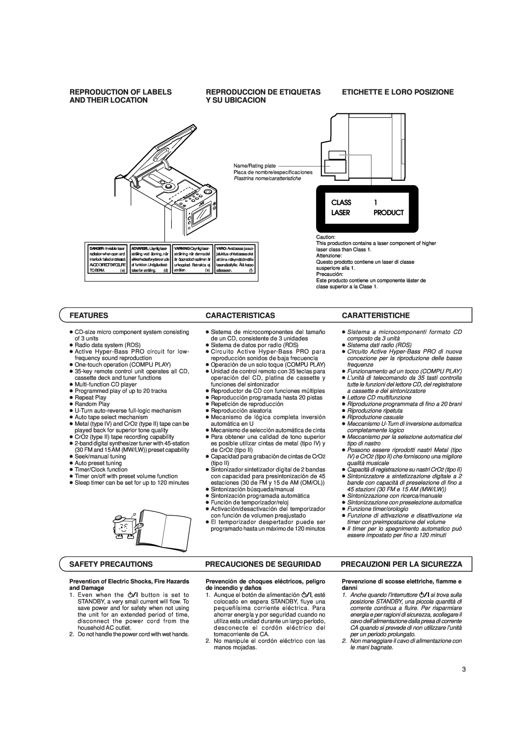 JVC UX-T250R, LVT0059-001A manual Reproduction Of Labels 