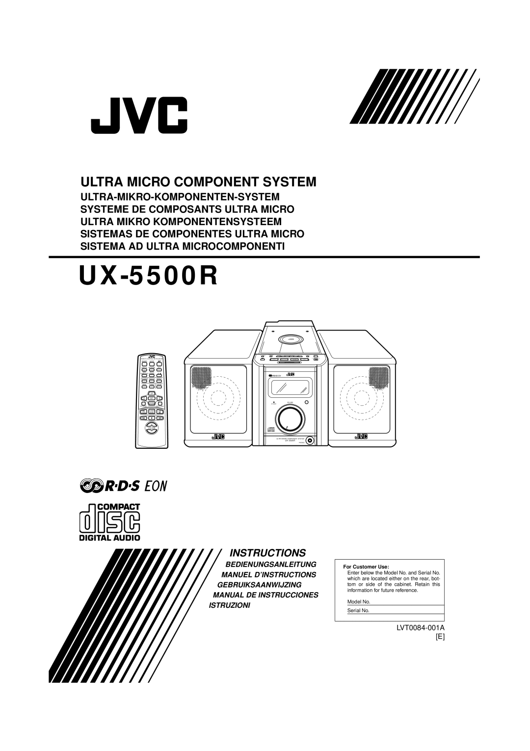 JVC LVT0084-001A manual UX-5500R 