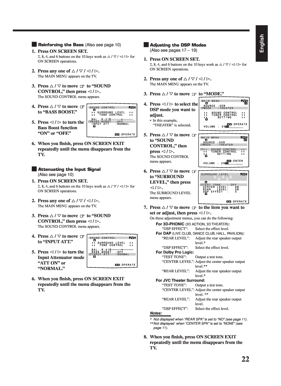 JVC RX-669PGD, LVT0142-006A manual English, Press ON SCREEN SET 