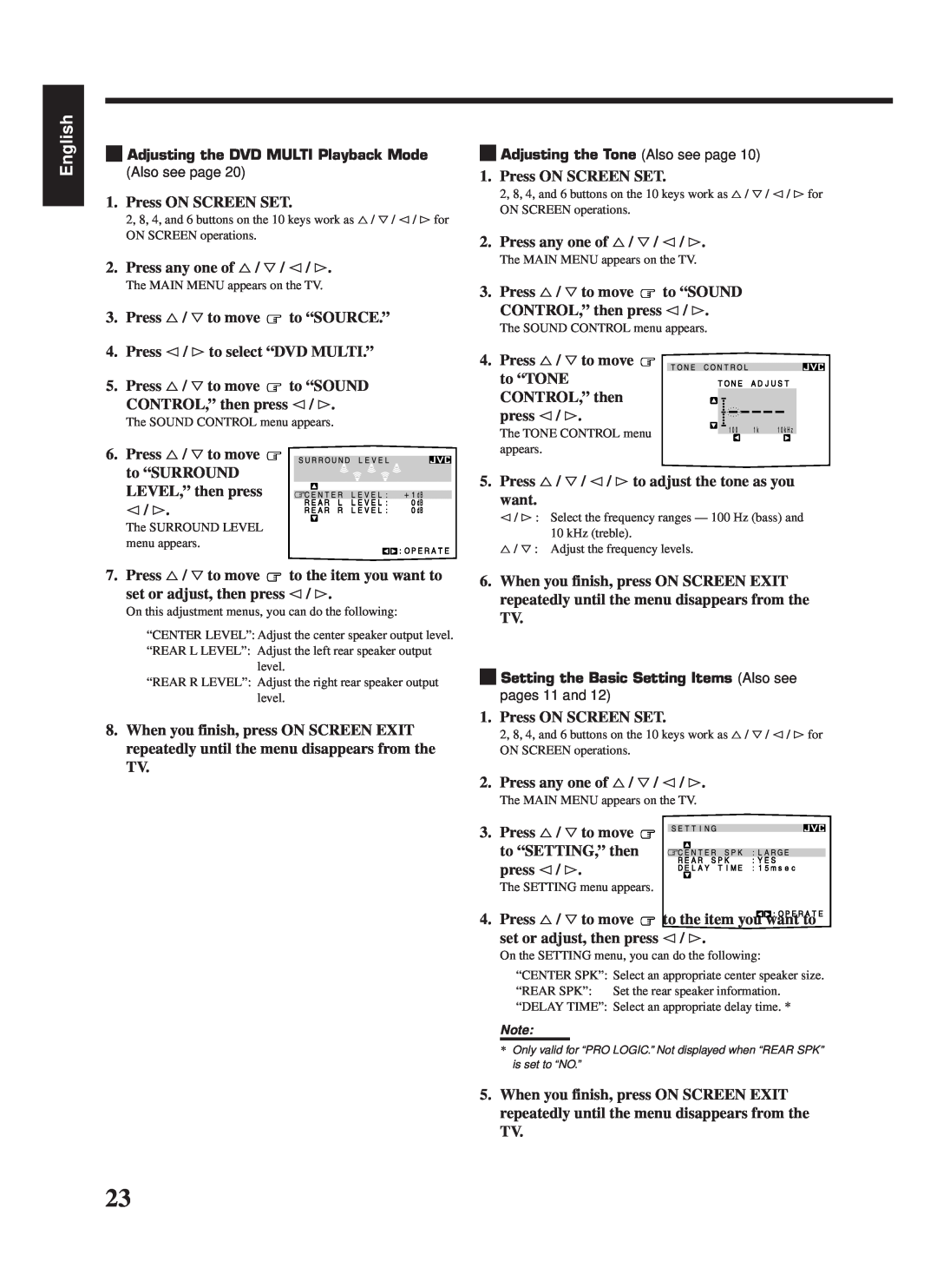 JVC LVT0142-006A, RX-669PGD manual English, Press ON SCREEN SET 
