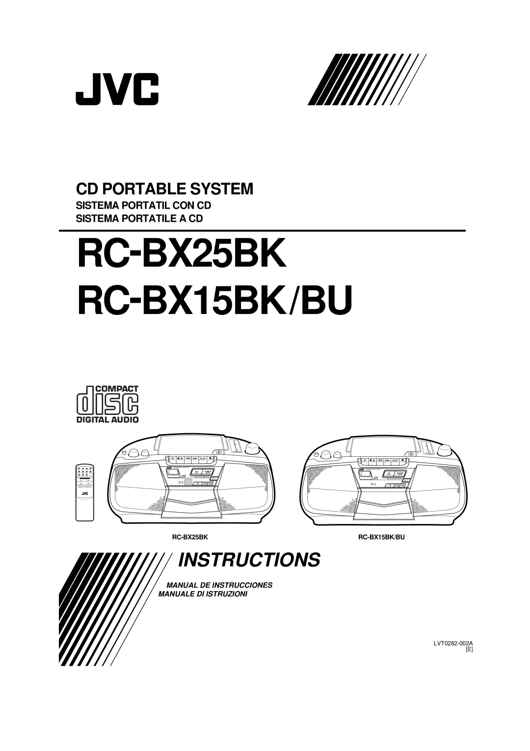 JVC LVT0282-002A system manual RC-BX25BK RC-BX15BK/BU 