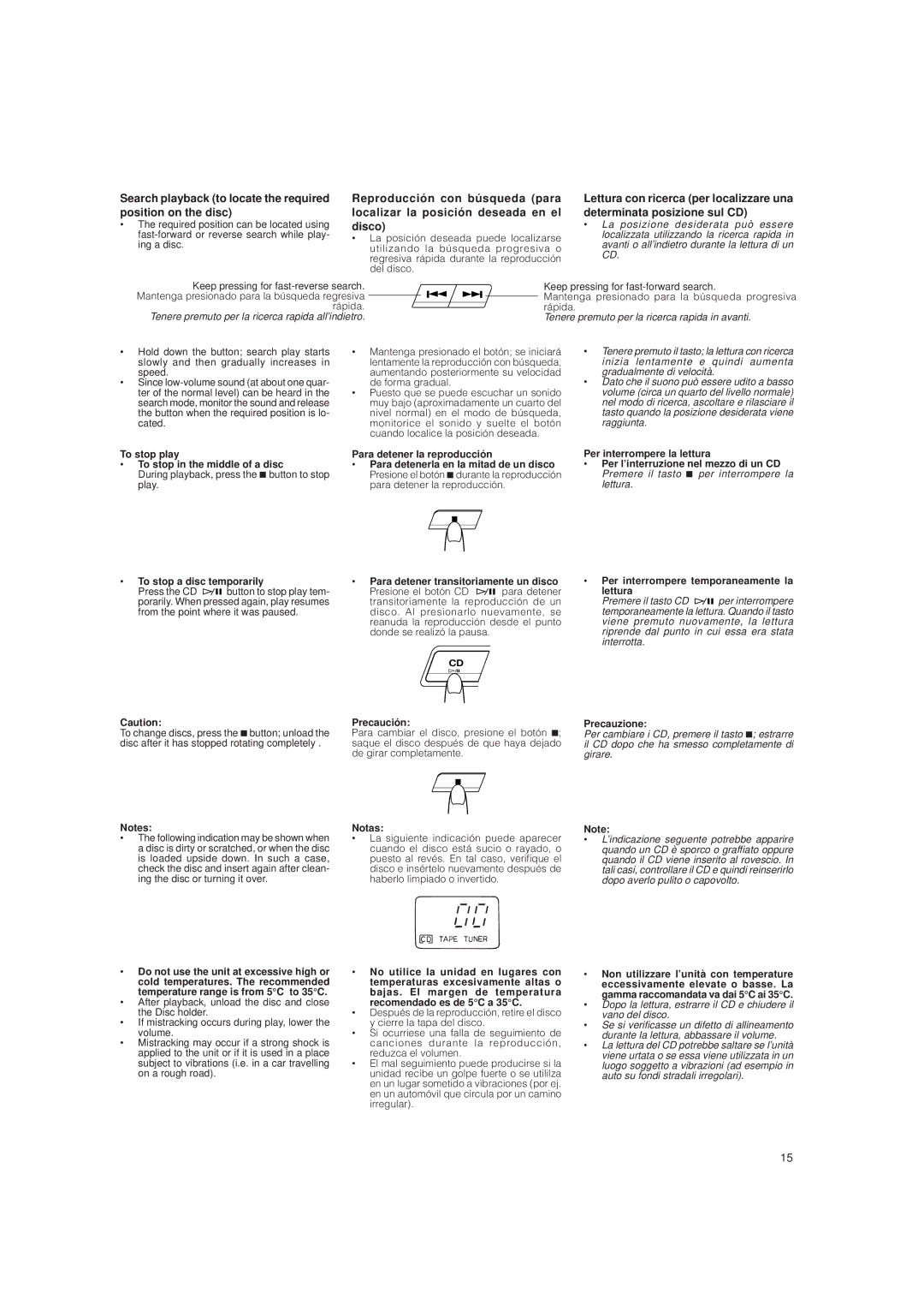 JVC LVT0282-002A system manual Search playback to locate the required position on the disc 