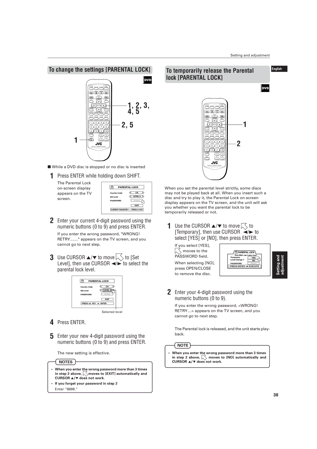 JVC LVT0336-003A manual Enter your 4-digit password using the numeric buttons 0 to 