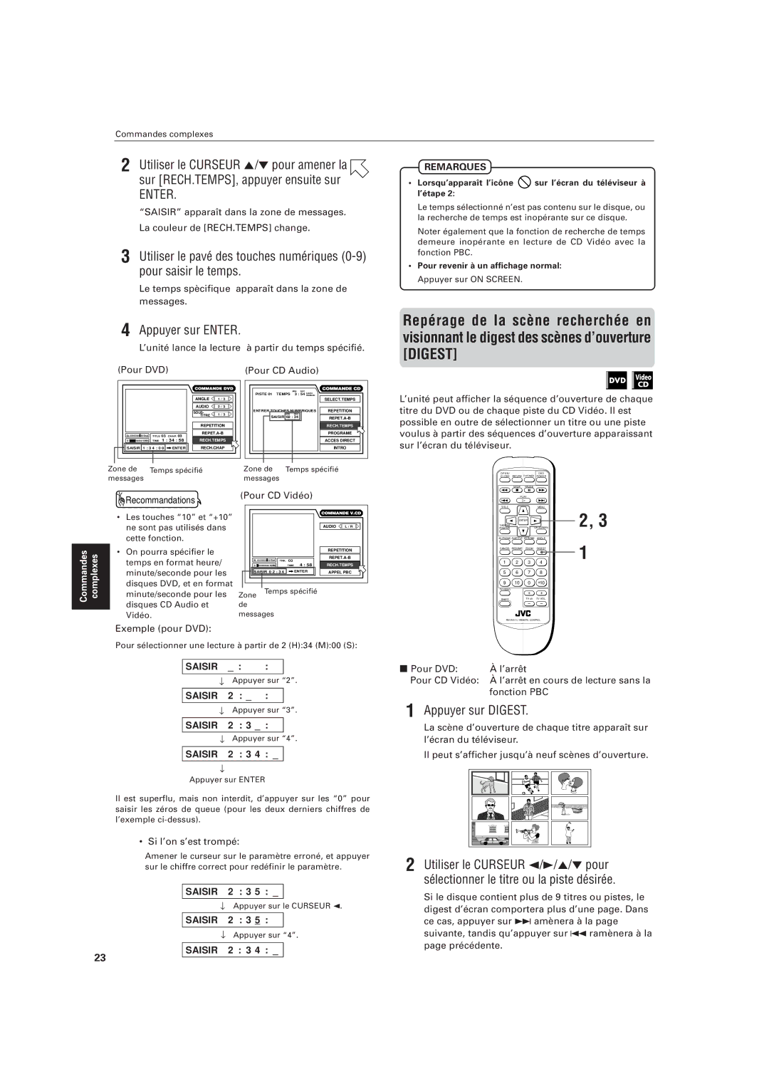 JVC LVT0336-003A manual Appuyer sur Digest 