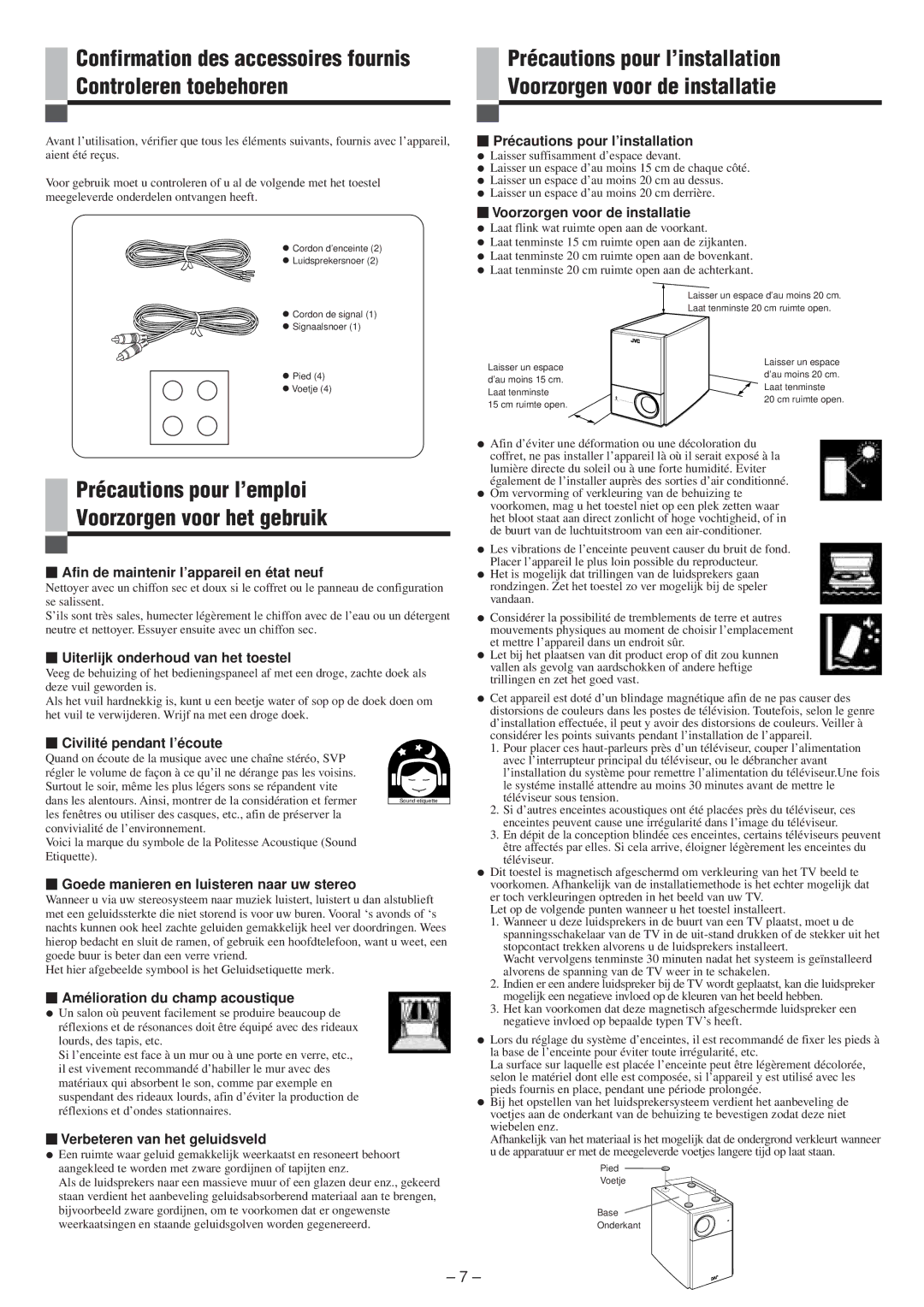 JVC LVT0673-001A manual Précautions pour l’emploi Voorzorgen voor het gebruik 