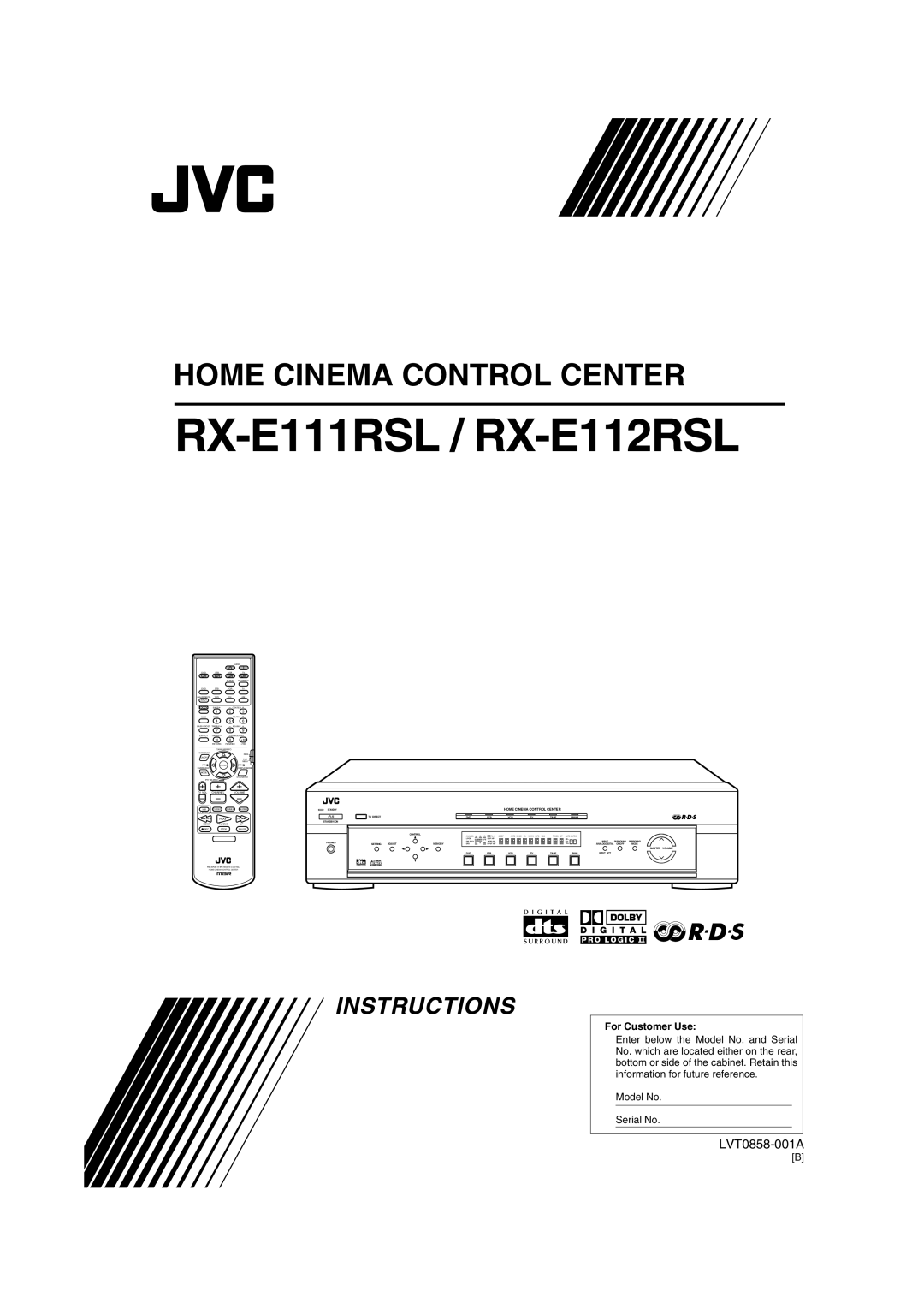 JVC LVT0858-001A manual RX-E111RSL / RX-E112RSL 