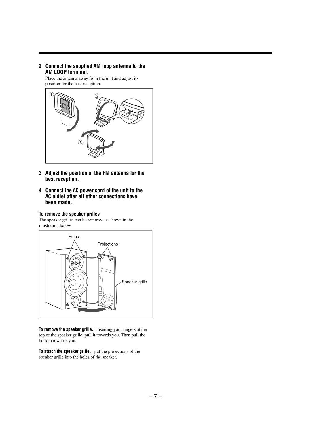 JVC LVT0862-001B manual To remove the speaker grilles, To remove the speaker grille, inserting your fingers at 