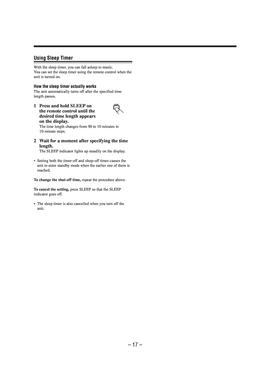 JVC LVT0862-001B manual Using Sleep Timer 
