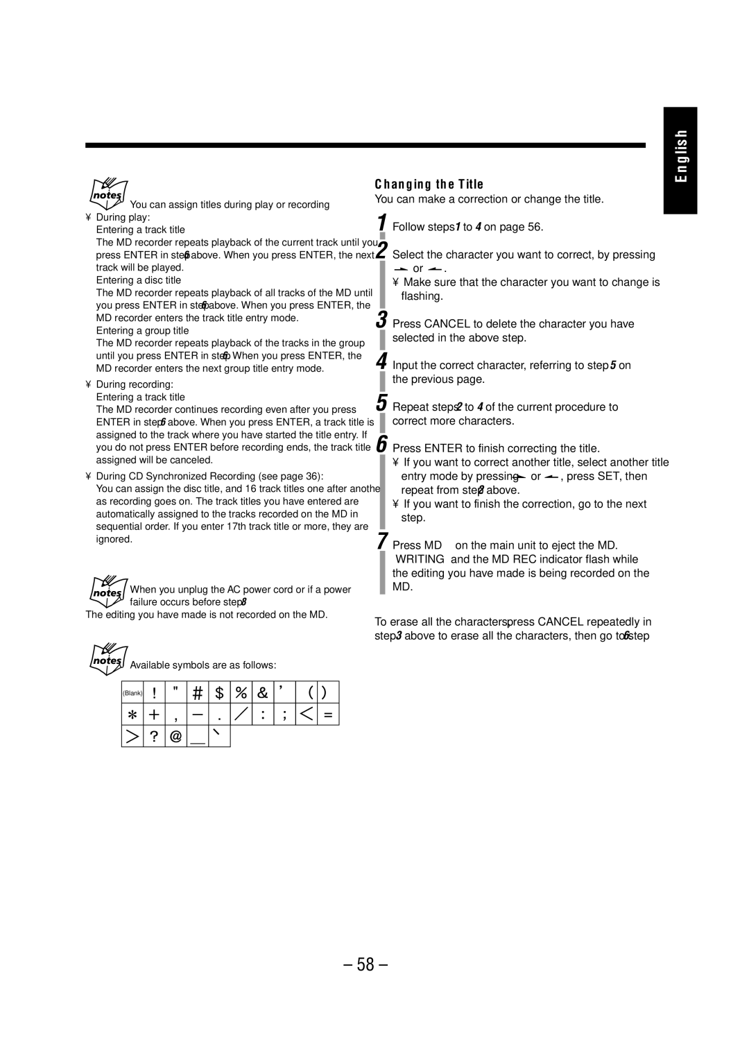 JVC CA-UXZ7MD, LVT0900-004A manual Changing the Title, You can make a correction or change the title 