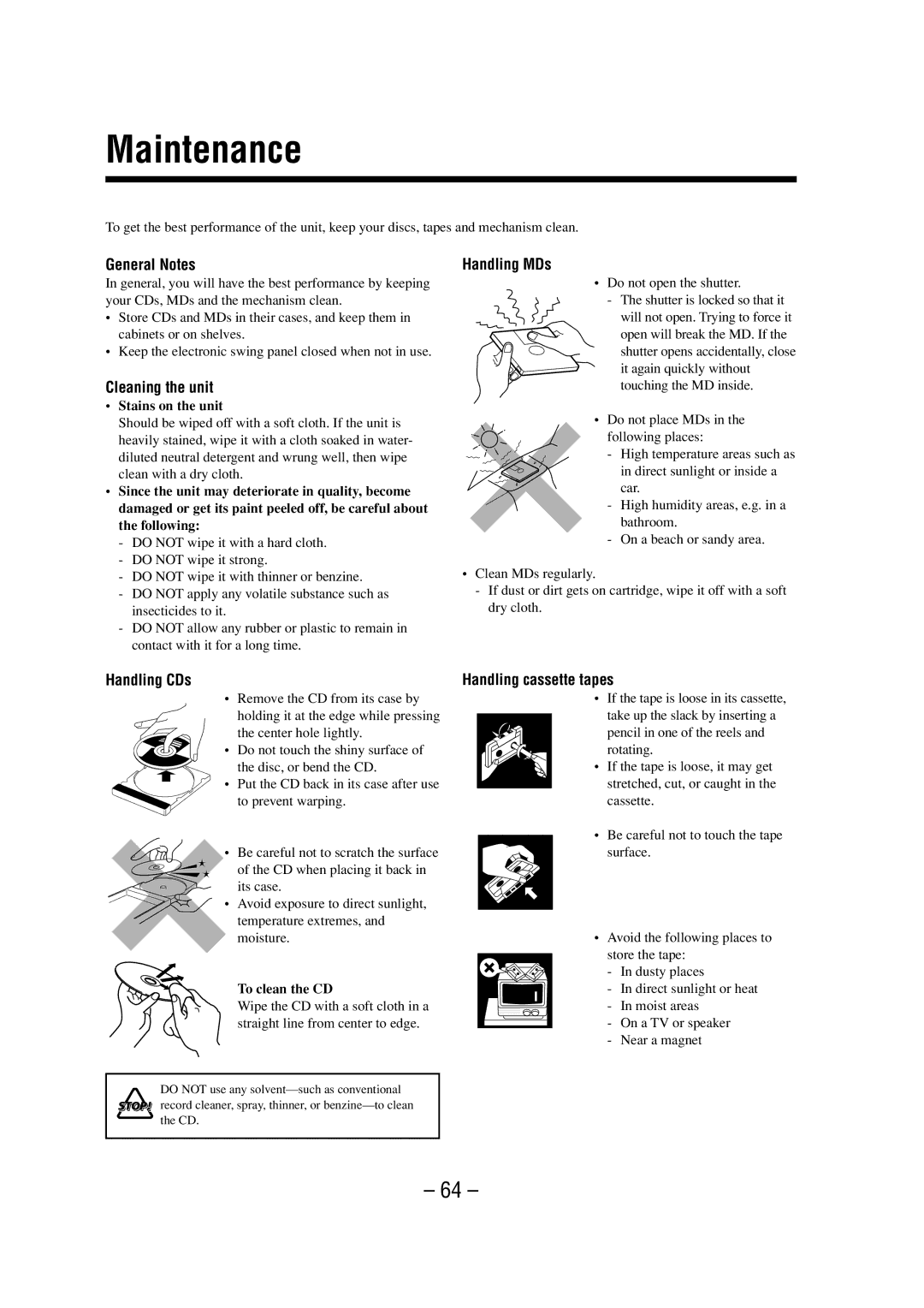 JVC 0802MWMMDWJEM, LVT0900-008A manual Maintenance 