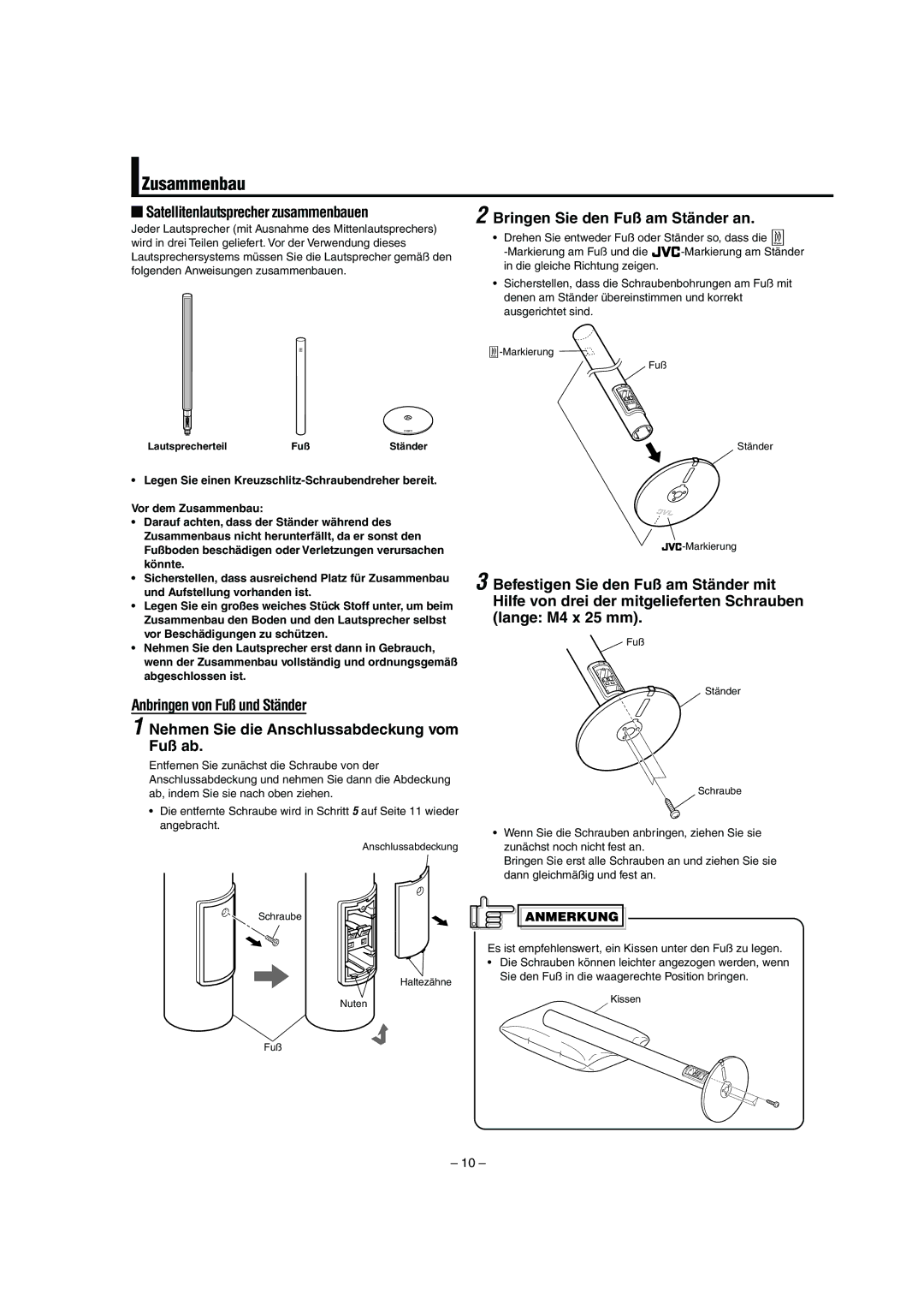 JVC LVT0953-001B manual Zusammenbau 