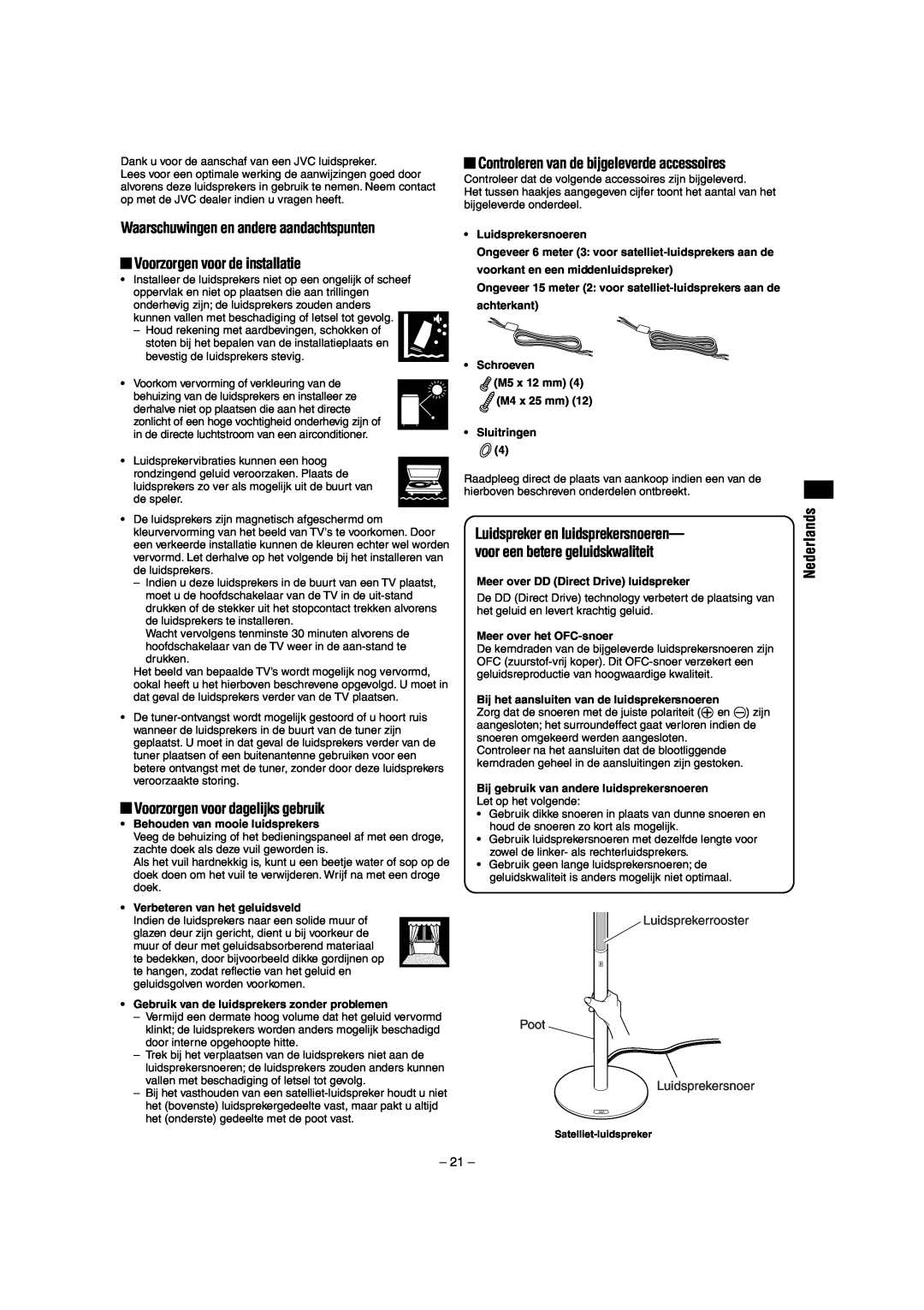 JVC LVT0953-001B manual Waarschuwingen en andere aandachtspunten, Voorzorgen voor de installatie, Nederlands 