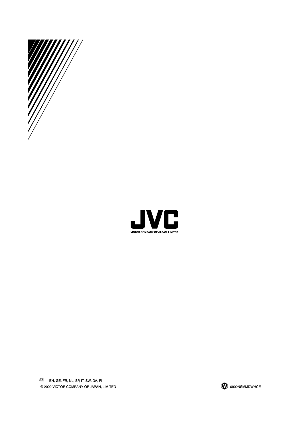 JVC LVT0953-001B manual En, Ge, Fr, Nl, Sp, It, Sw, Da, Fi, Victor Company Of Japan, Limited, 0902NSMMDWHCE 