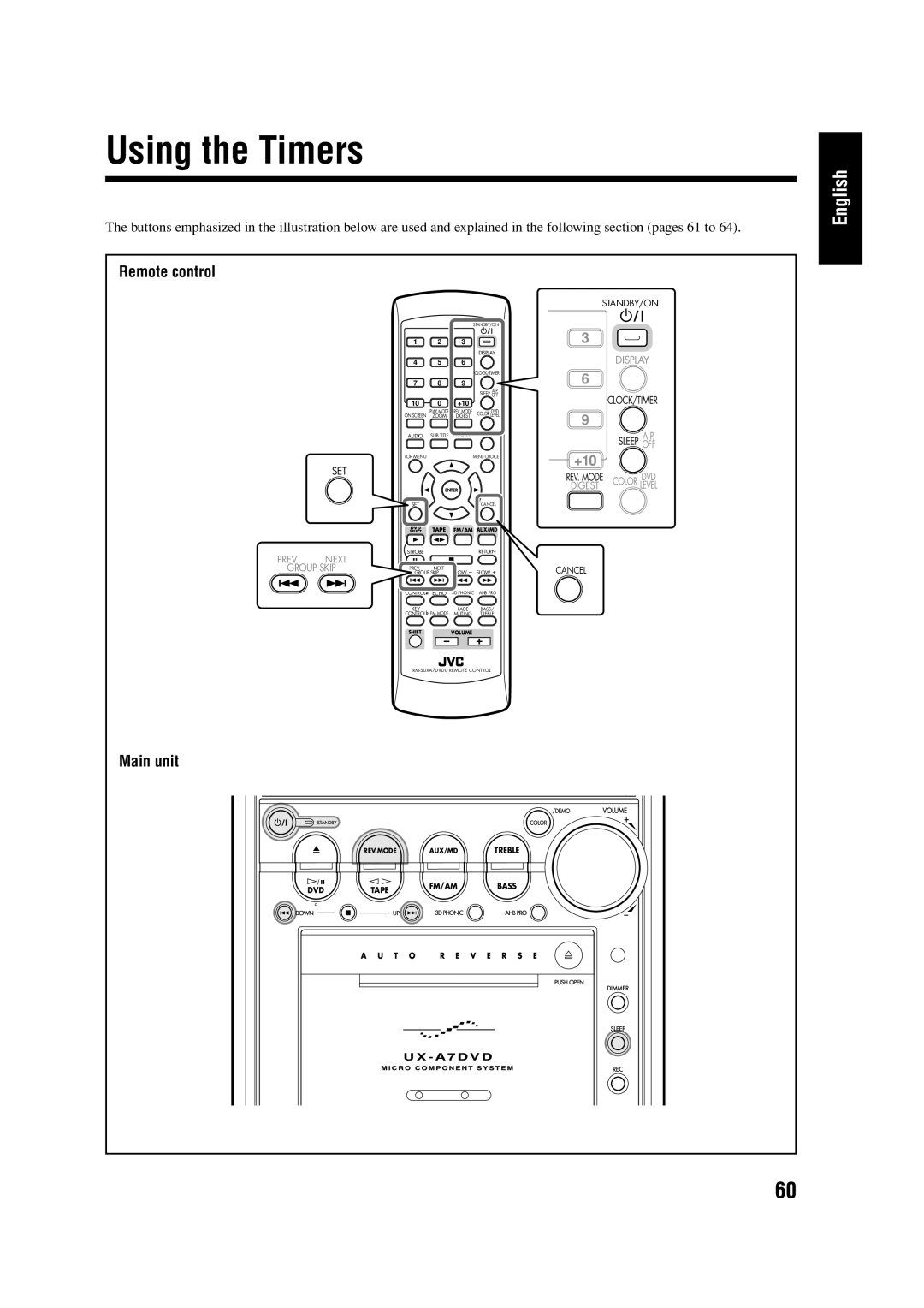 JVC LVT0954-007A manual Using the Timers, Display 