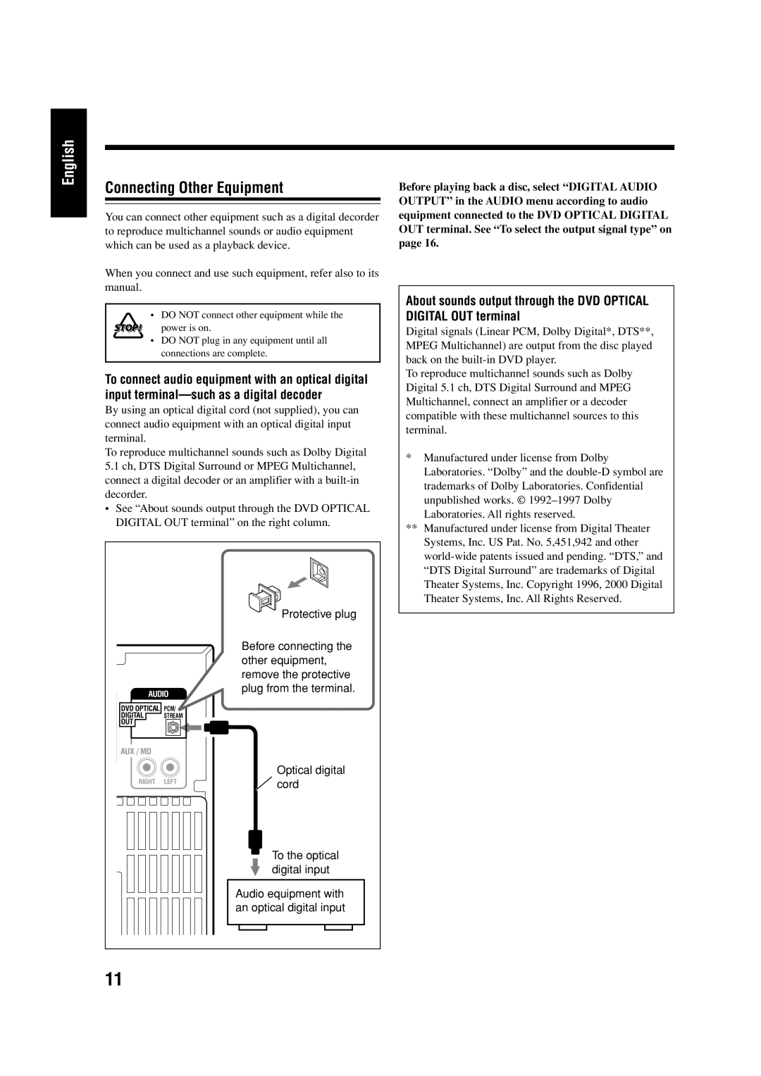 JVC LVT0954-010A, 0303MWMMDWJEM manual Connecting Other Equipment 