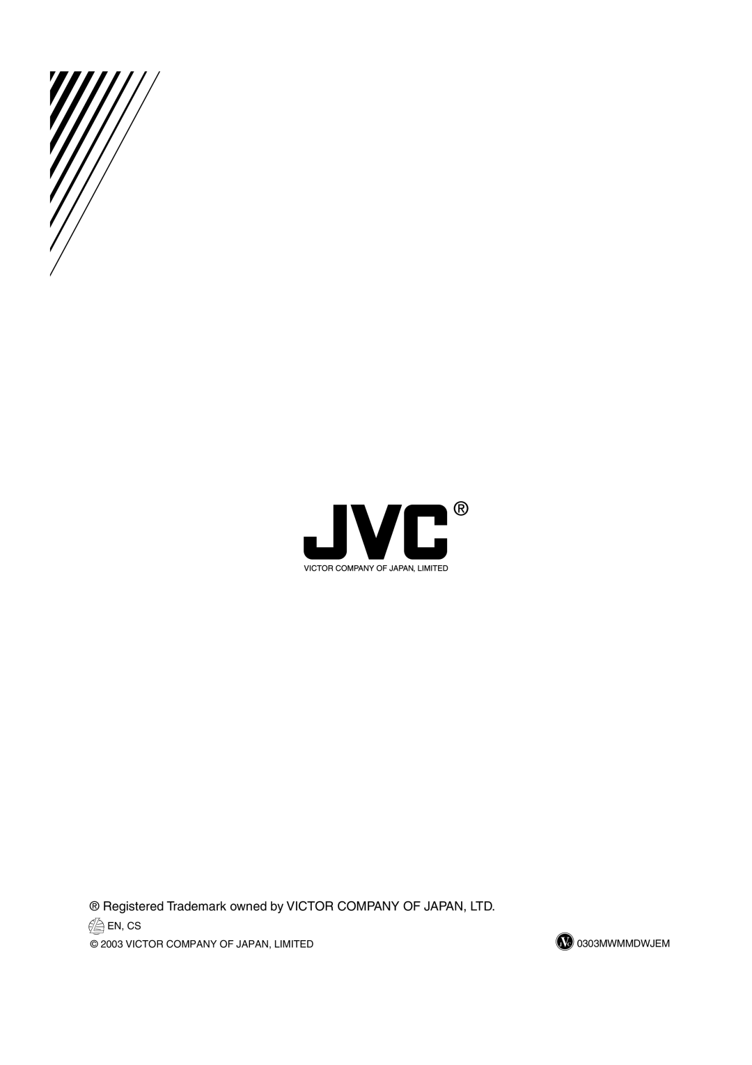 JVC LVT0954-010A manual EN, CS Victor Company of JAPAN, Limited 0303MWMMDWJEM 