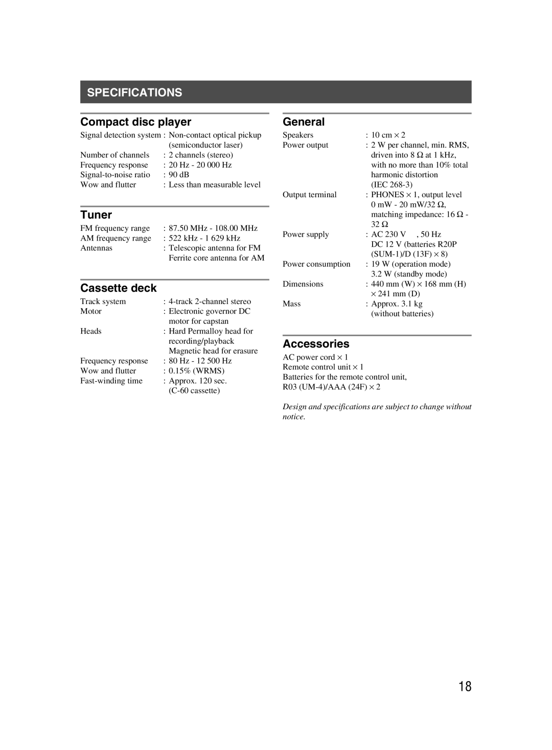 JVC 601-610000-030, LVT1000-004A manual Specifications 