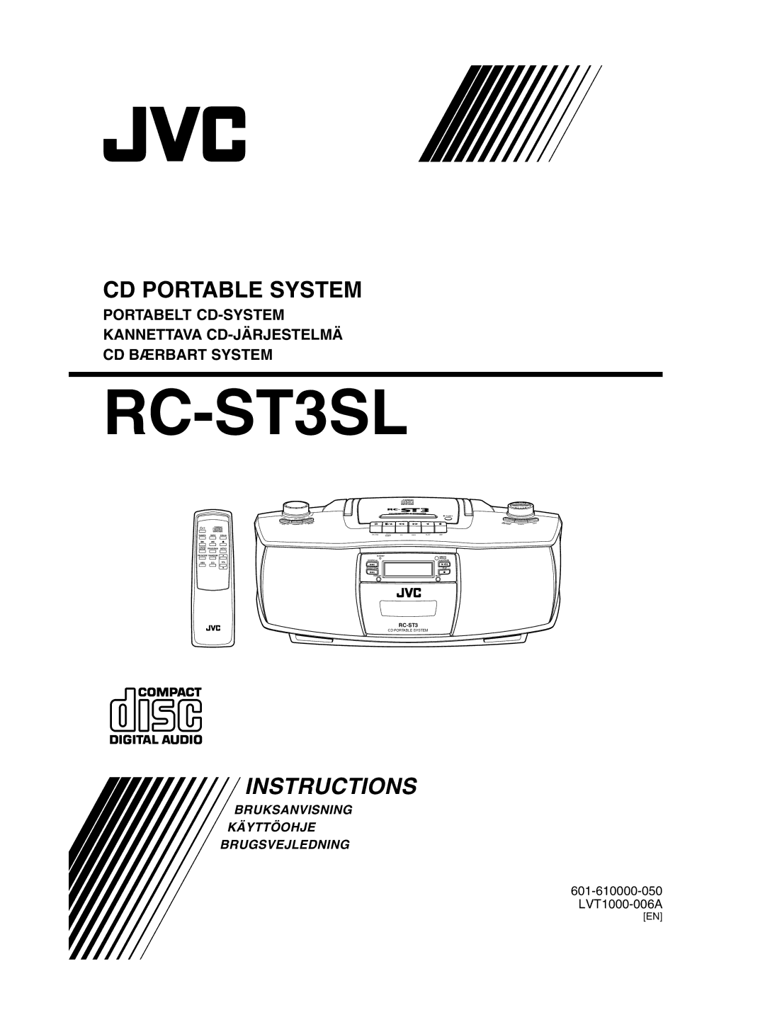 JVC LVT1000-004A, 601-610000-030 manual Bruksanvisning Käyttöohje Brugsvejledning 