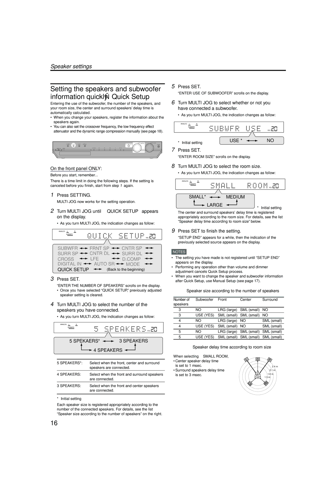 JVC LVT1002-001B manual Speaker settings 