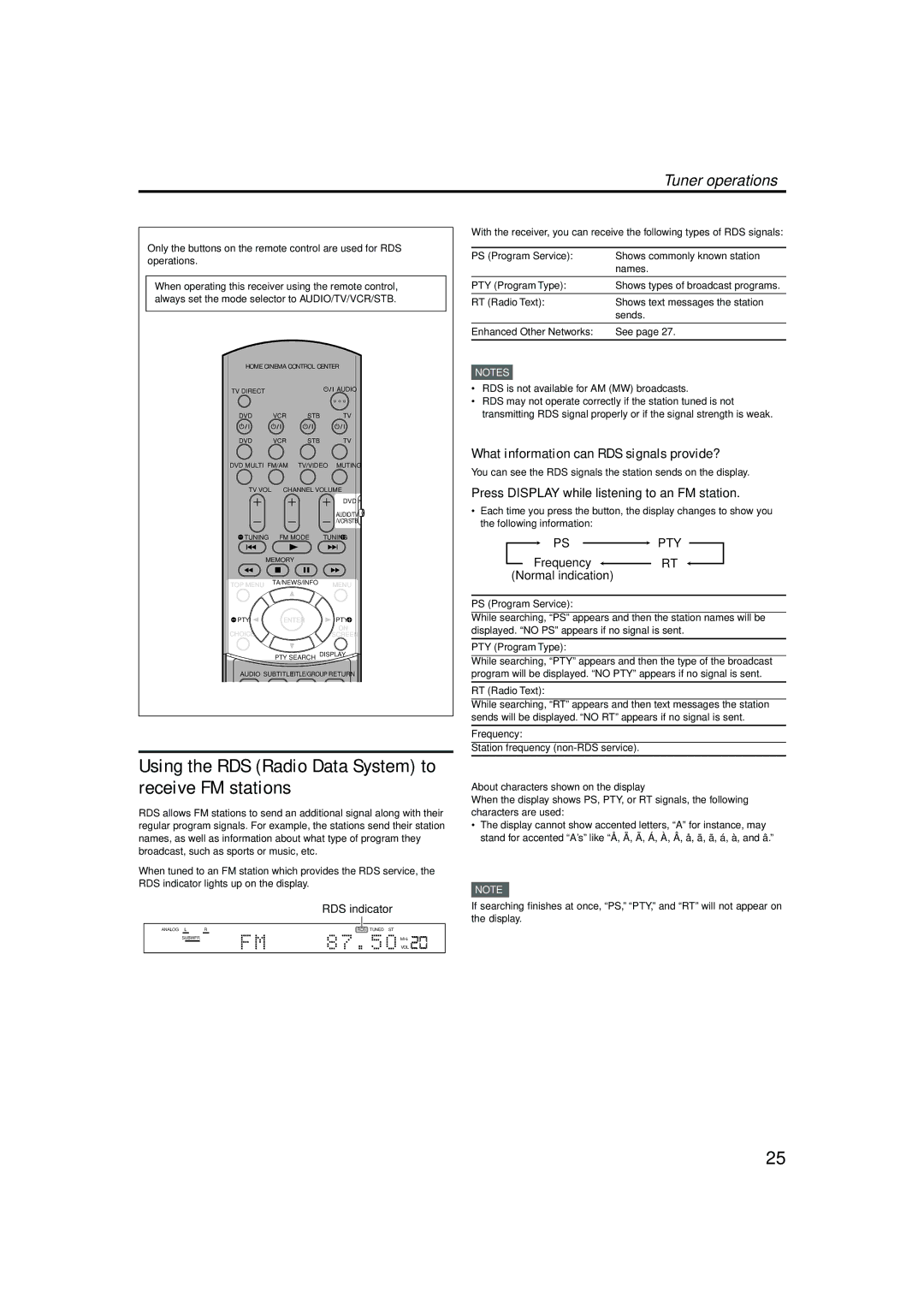 JVC LVT1002-001B manual Using the RDS Radio Data System to receive FM stations, What information can RDS signals provide? 