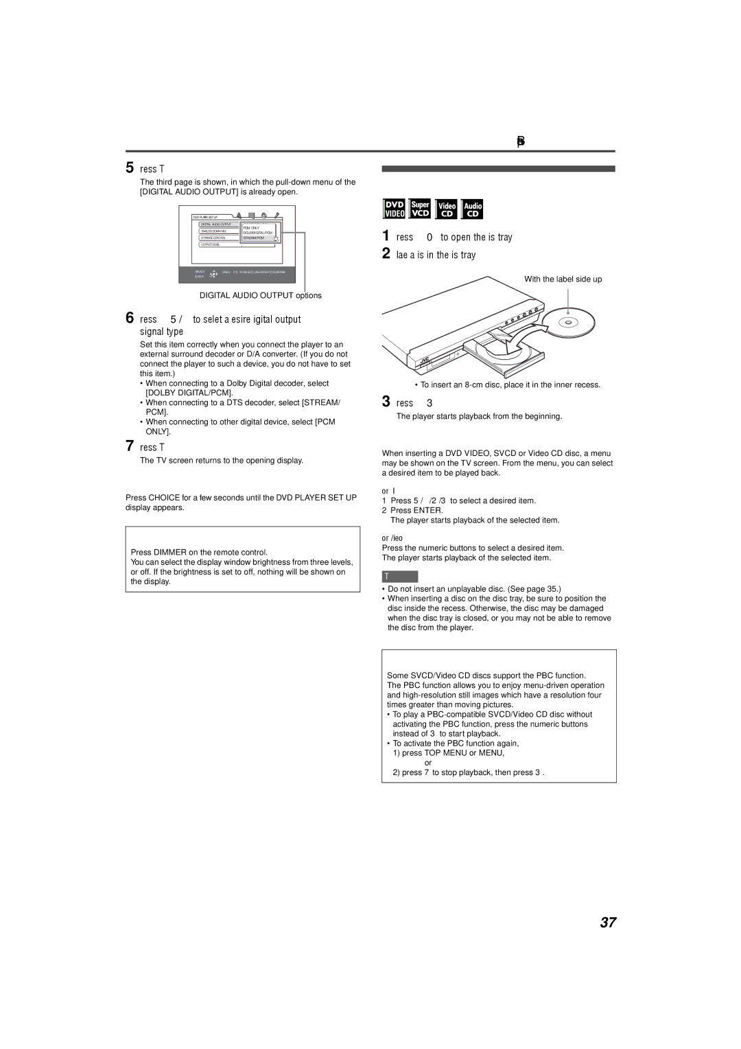 JVC LVT1002-001B manual Basic playback, If a menu is shown on the TV screen, About PBC Playback Control 