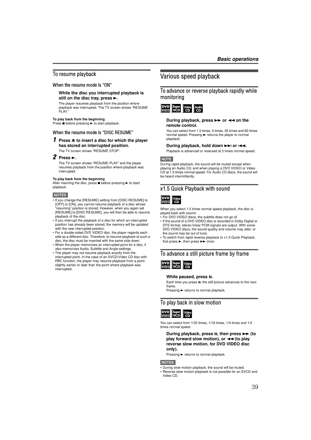 JVC LVT1002-001B manual Various speed playback 