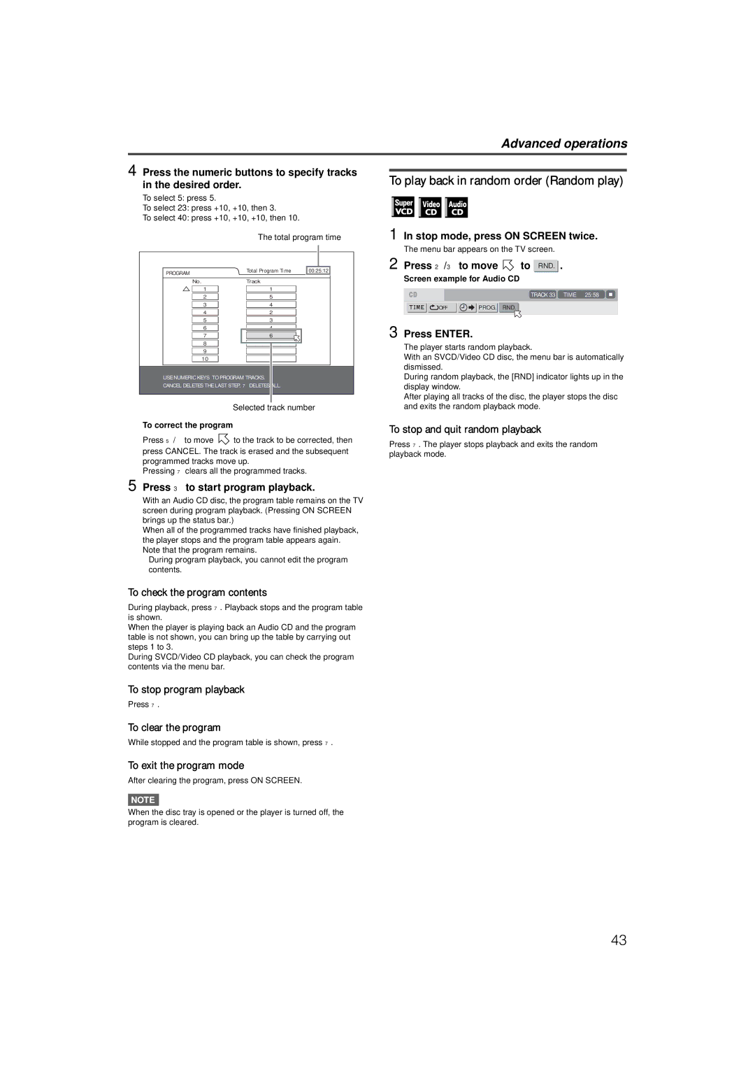 JVC LVT1002-001B manual To play back in random order Random play 