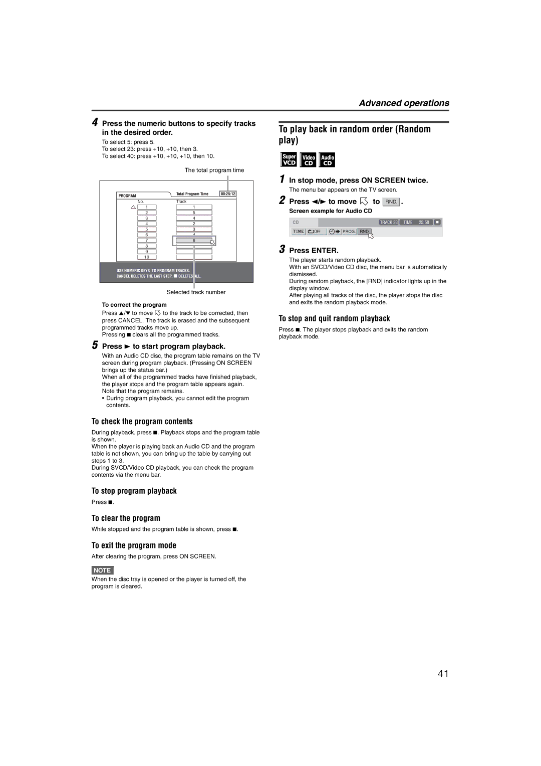 JVC LVT1002-012B manual To play back in random order Random play 