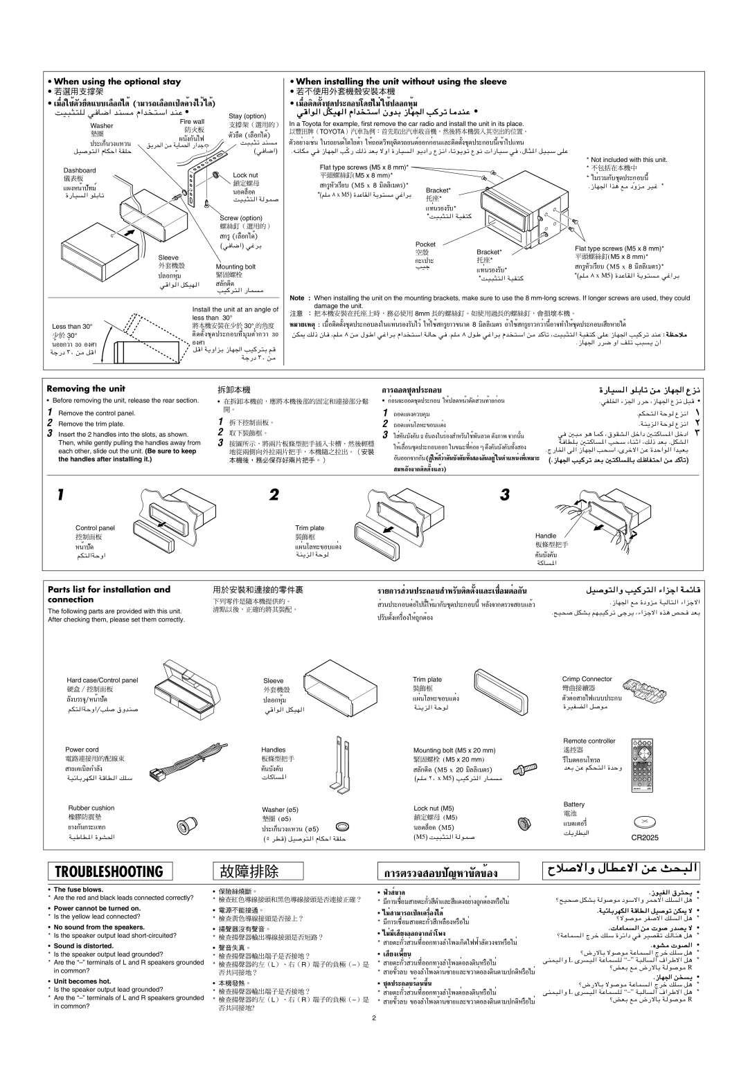 JVC LVT1003-001B manual Handles after installing it, Fuse blows, Power cannot be turned on, No sound from the speakers 