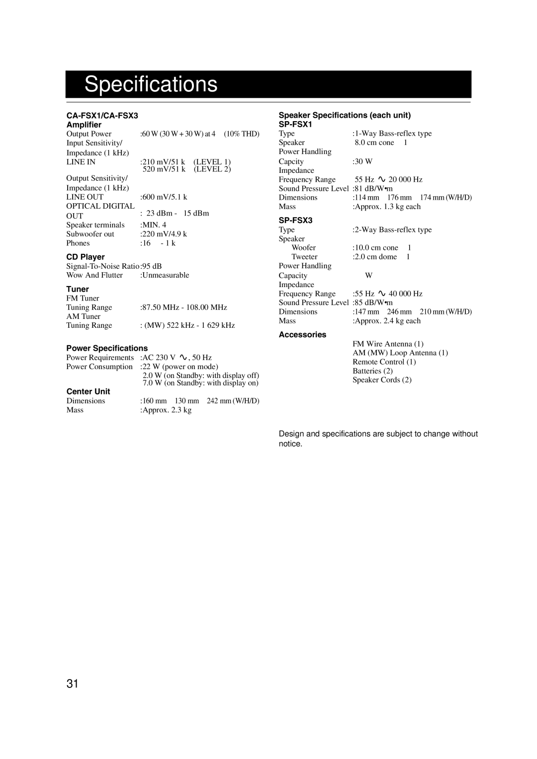 JVC LVT1040-003A manual Specifications 