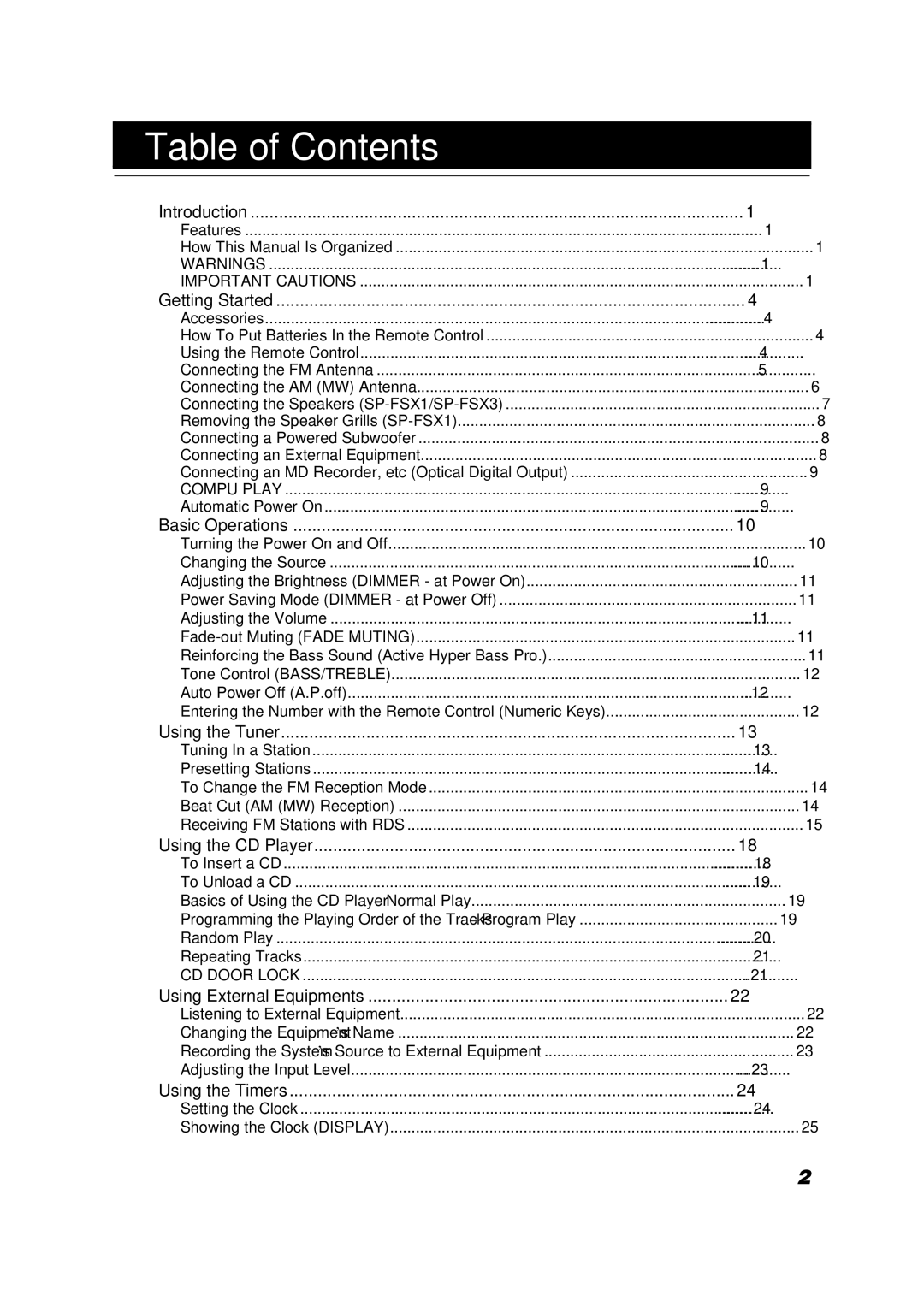 JVC LVT1040-003A manual Table of Contents 