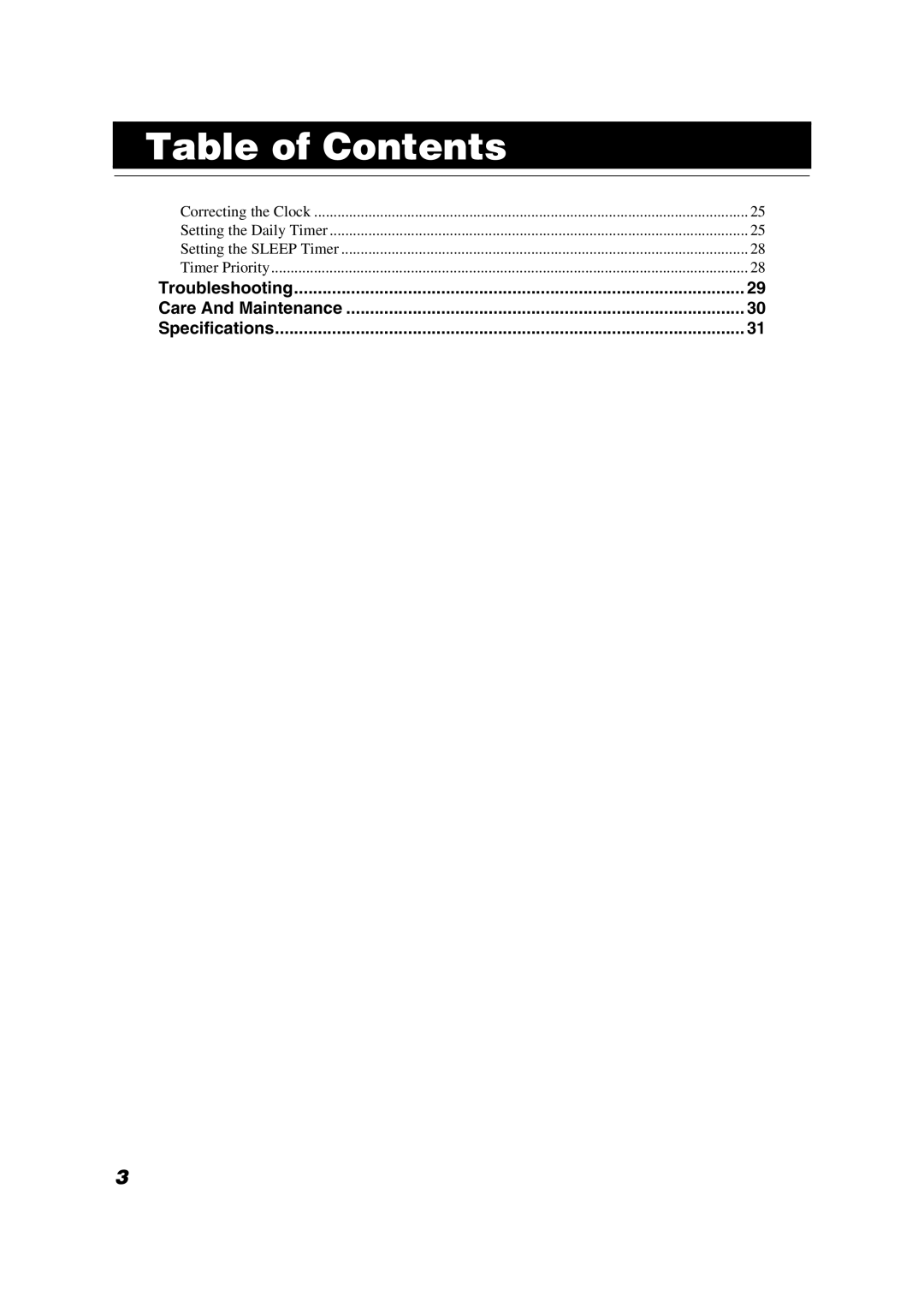 JVC LVT1040-003A manual Troubleshooting Care And Maintenance Specifications 