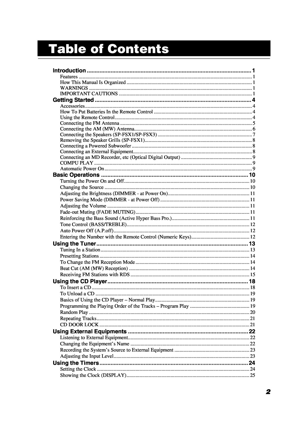 JVC LVT1040-003A manual Table of Contents 