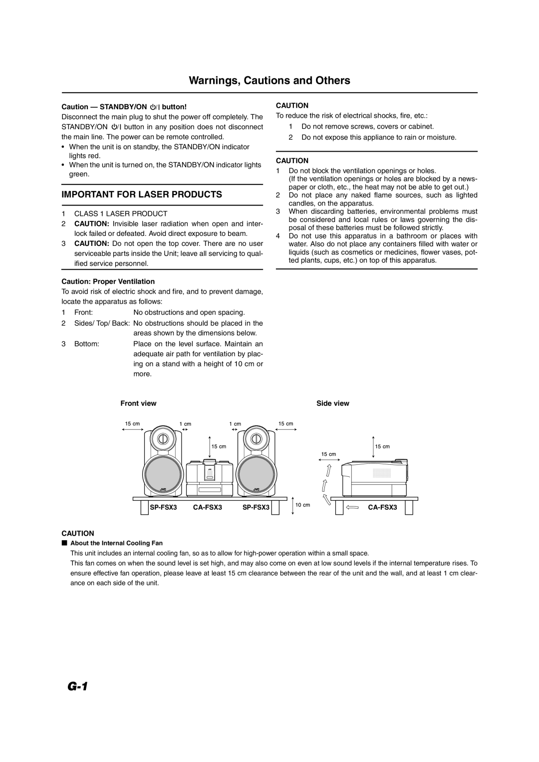 JVC LVT1040-008A manual Important for Laser Products 