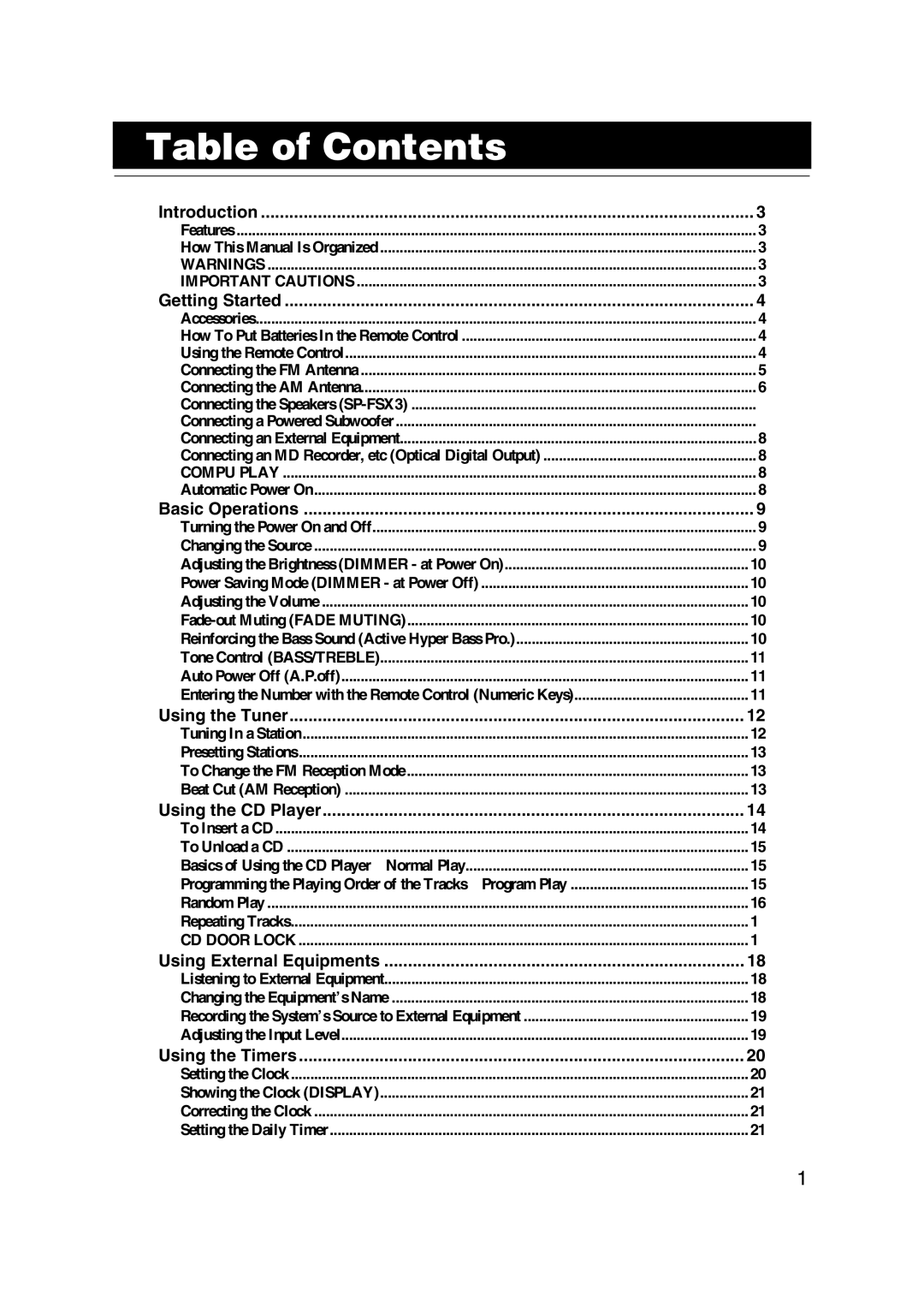 JVC LVT1040-008A manual Table of Contents 