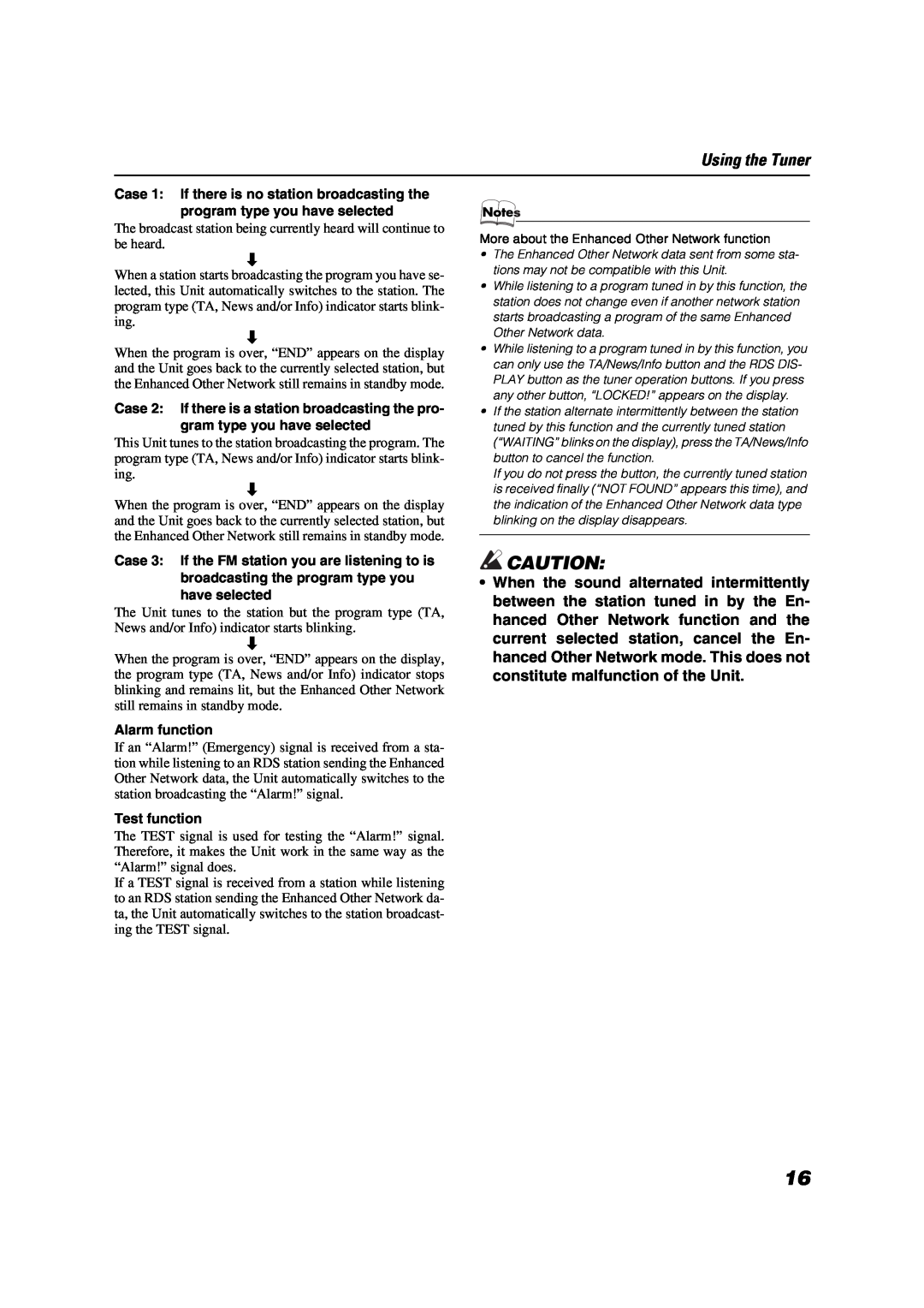JVC 0403MNMCREJEM, LVT1041-002A manual Using the Tuner, Alarm function 