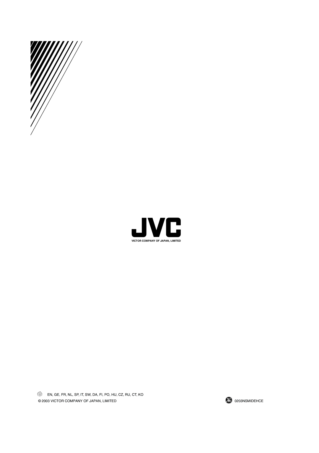 JVC LVT1047-001A manual Victor Company of JAPAN, Limited 