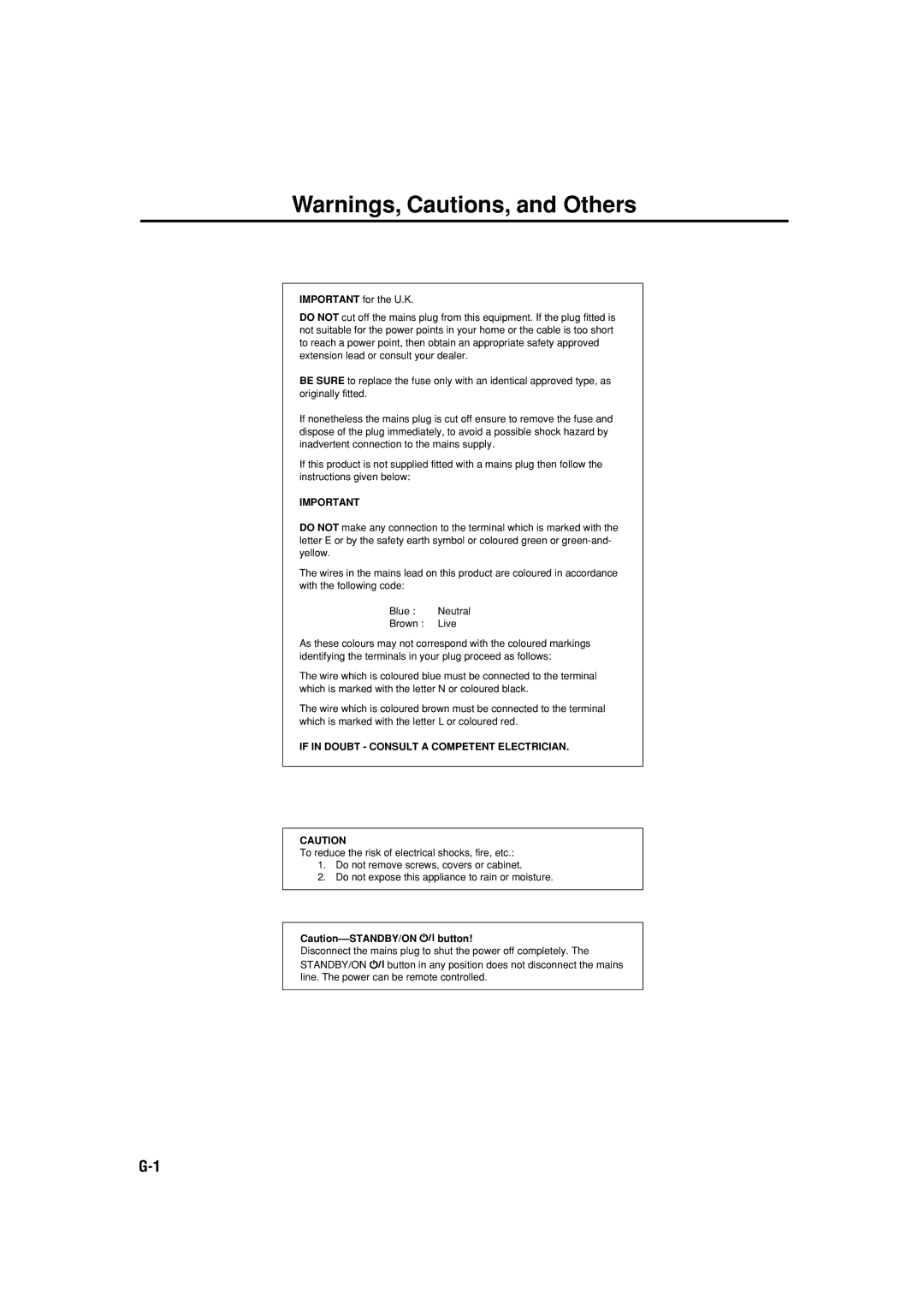 JVC LVT1112-001A manual If in Doubt Consult a Competent Electrician 