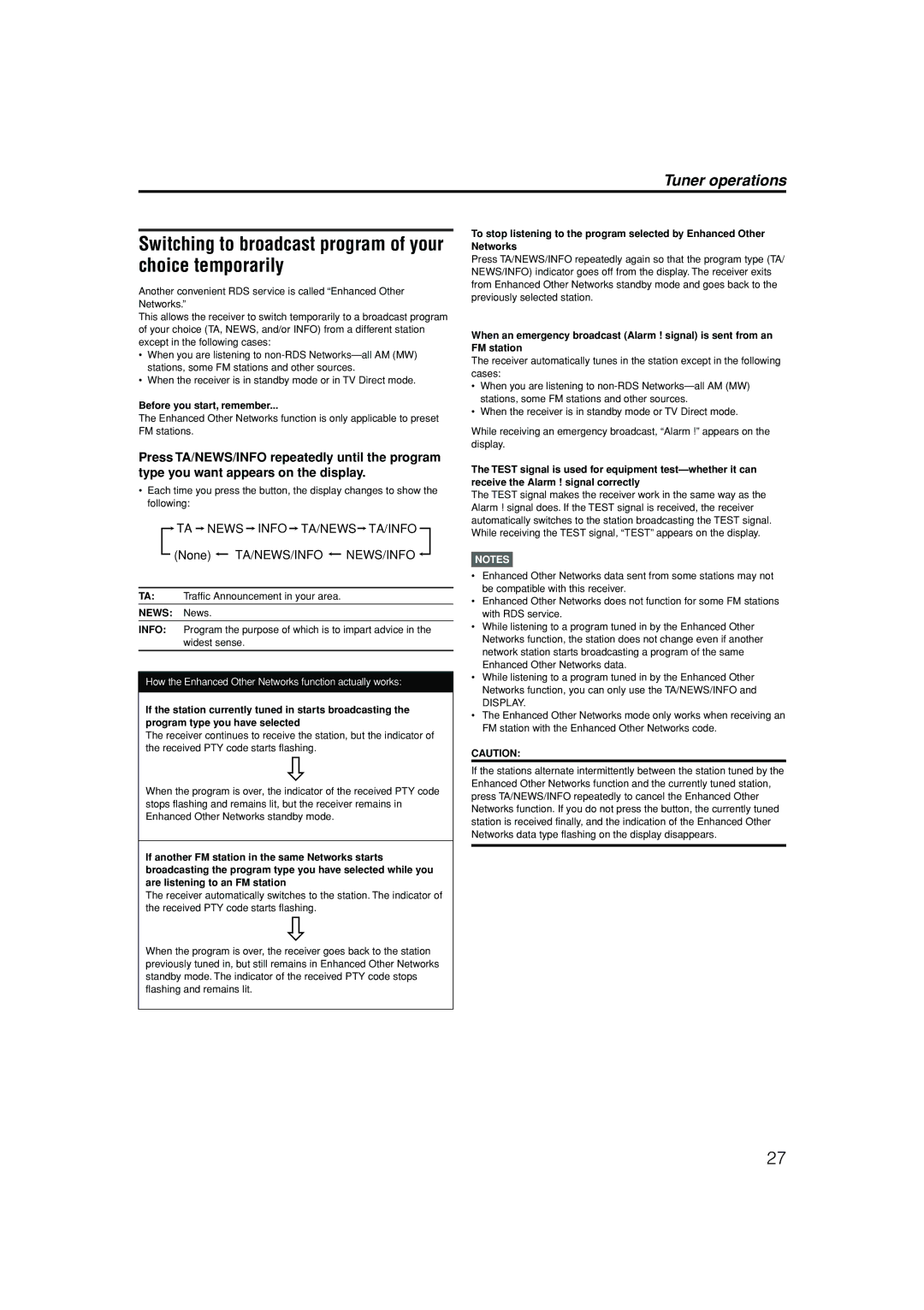 JVC LVT1112-001A manual Switching to broadcast program of your choice temporarily, TA News Info TA/NEWS TA/INFO, News News 