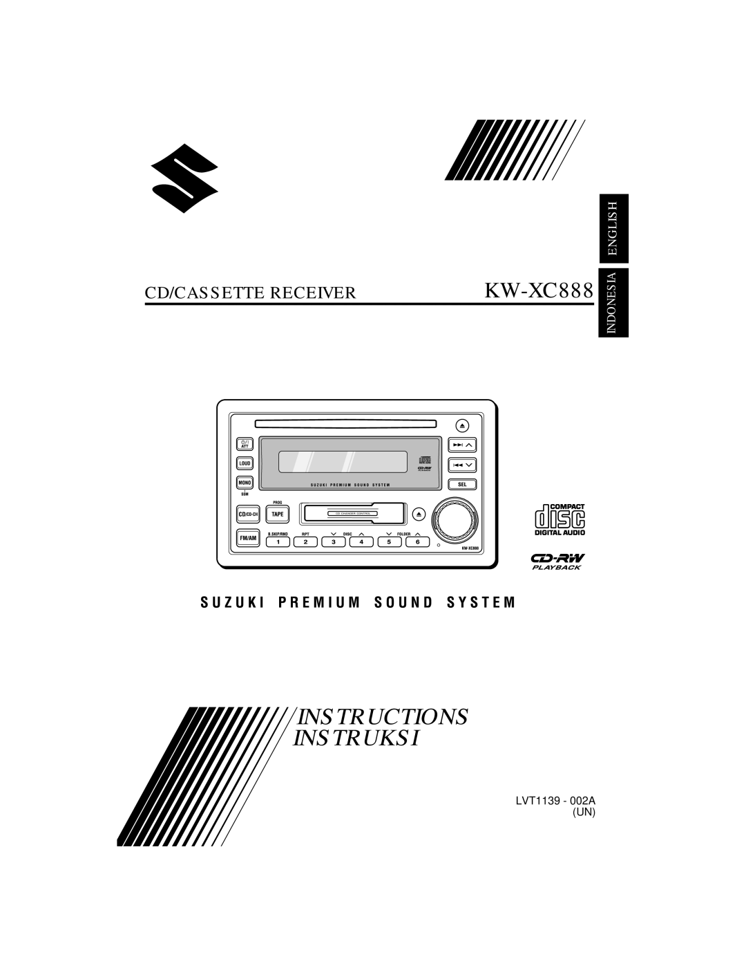 JVC KW-XC888, LVT1139-002A manual Instructions Instruksi 