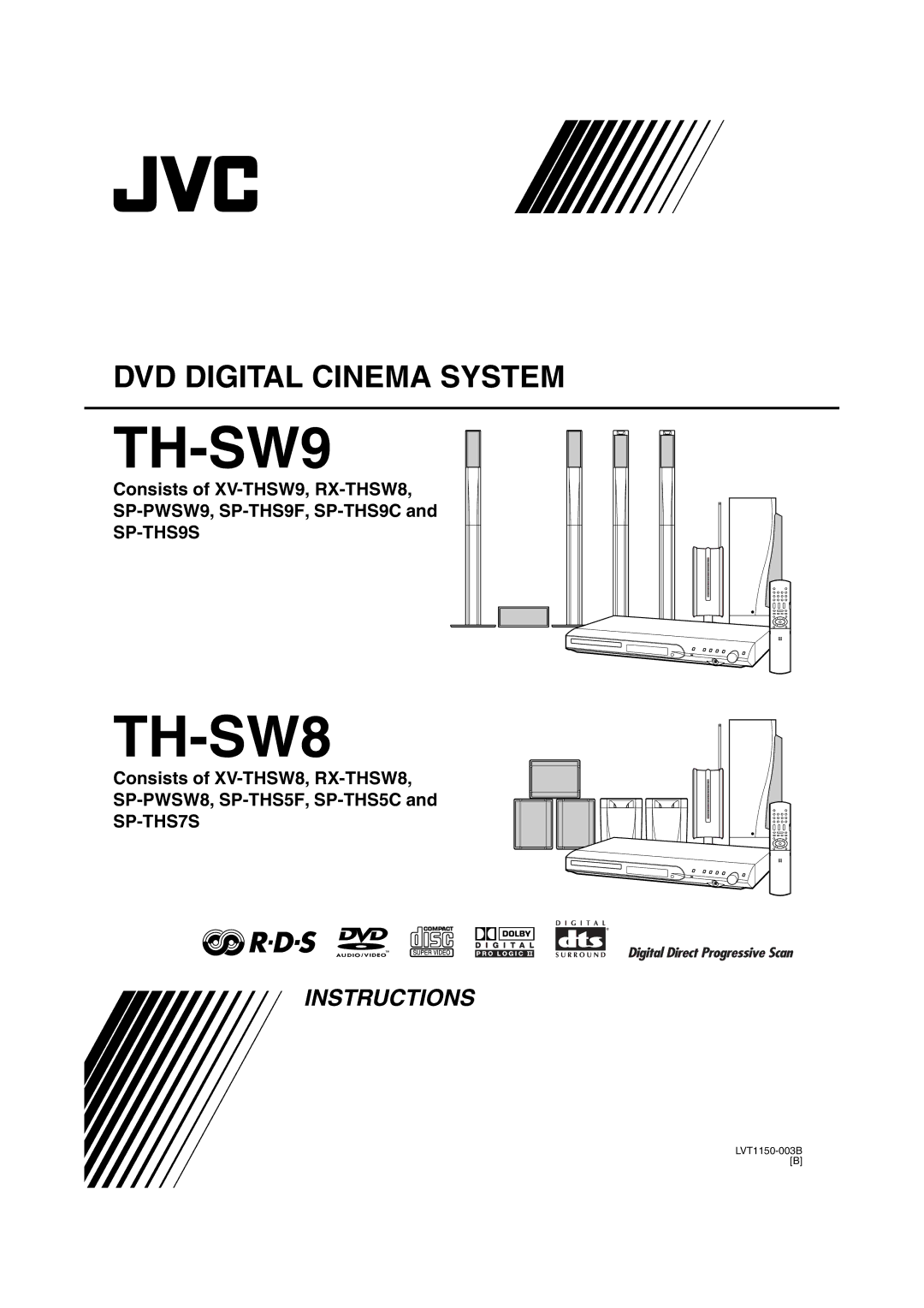 JVC LVT1150-003B manual Consists of XV-THSW9, RX-THSW8 SP-PWSW9, SP-THS9F, SP-THS9C 