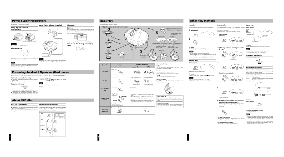 JVC LVT1178-014A About MP3 files, Using dry-cell batteries not supplied, MP3 File Compatibility Playing order of MP3 files 