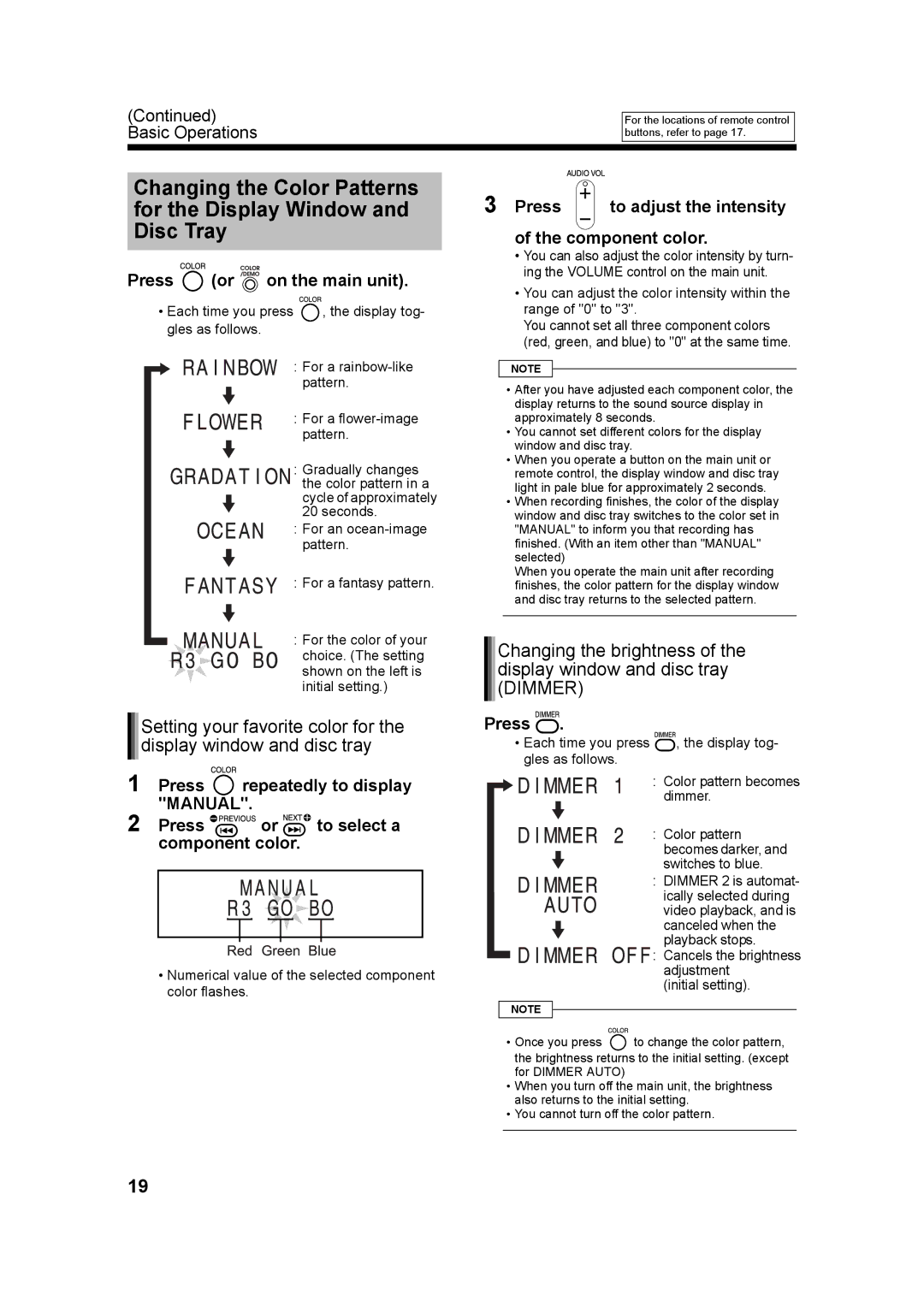 JVC UX-QD7W, LVT1220-002A manual Component color, Numerical value of the selected component color flashes, Initial setting 