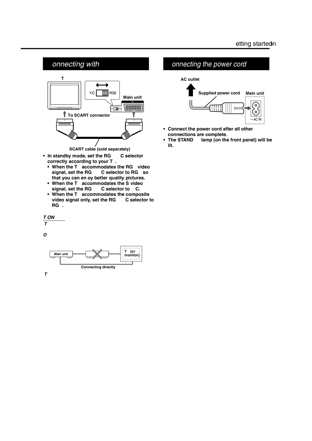 JVC LVT1284-004B manual Connecting with TV, Connecting the power cord 