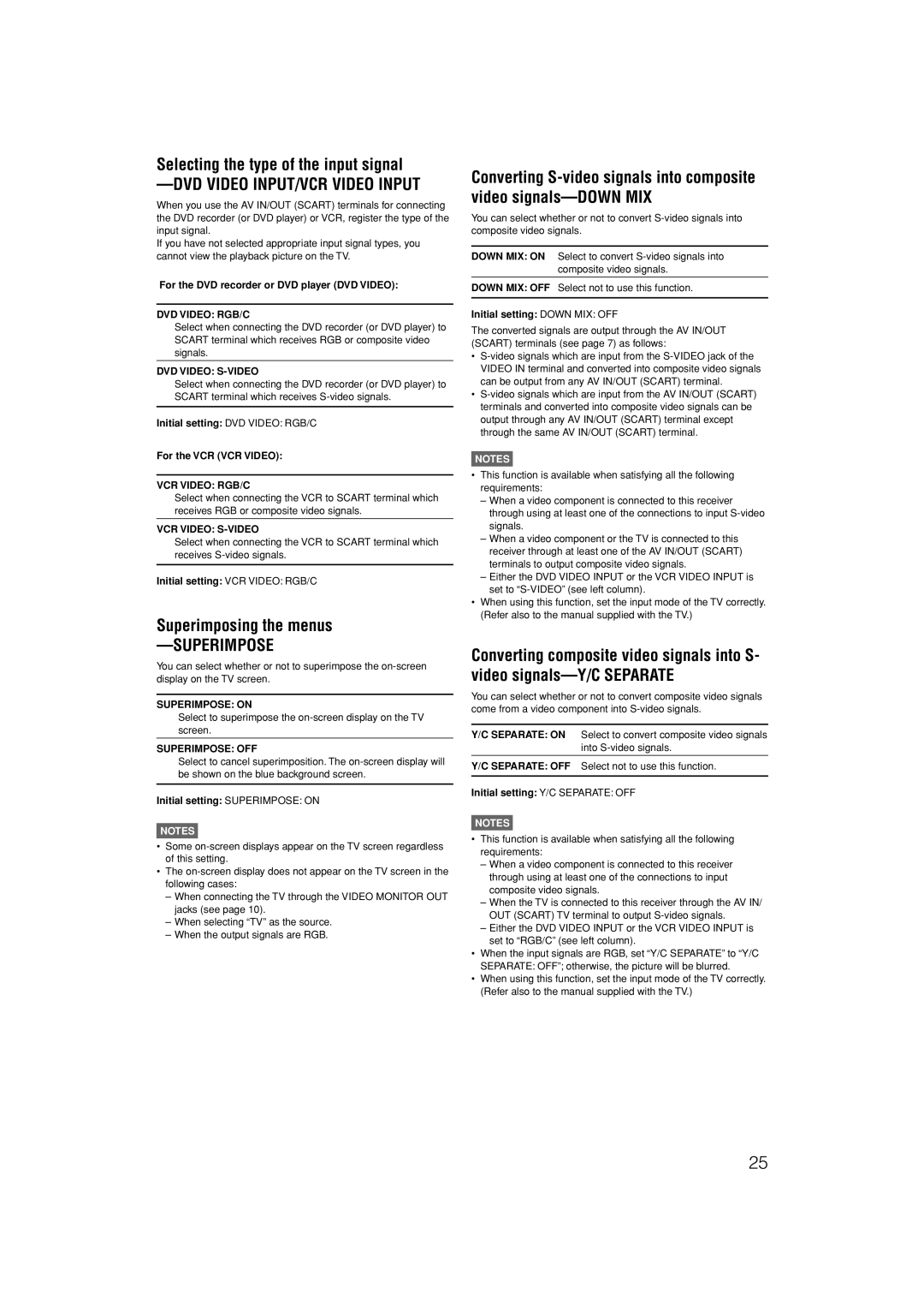 JVC LVT1306-007A manual Selecting the type of the input signal, Superimposing the menus 