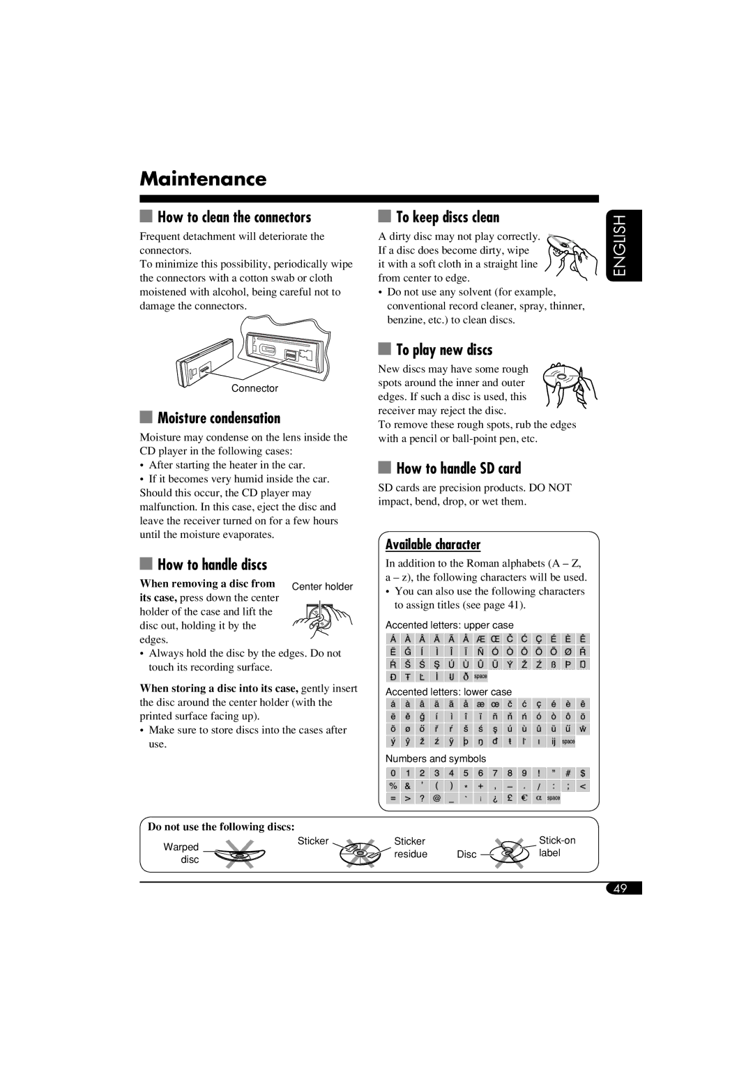 JVC LVT1311-003A manual Maintenance 