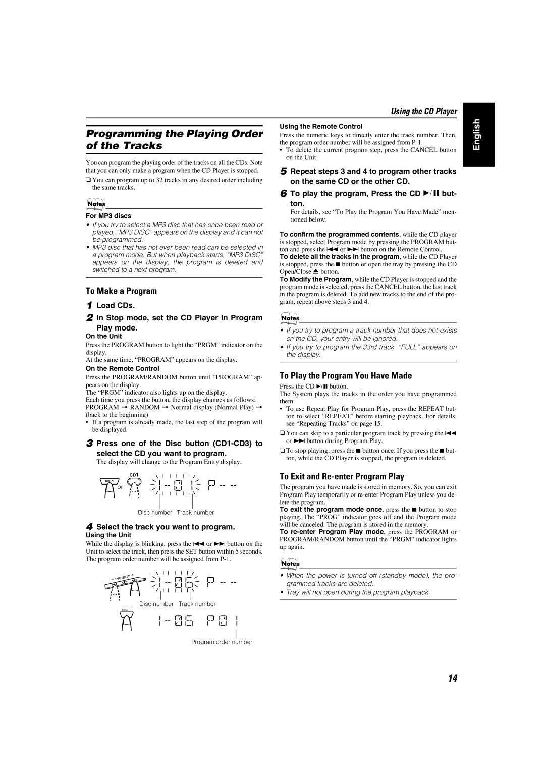 JVC SP-MXKC4, LVT1343-006A, 0205NYMCREBET manual Programming the Playing Order of the Tracks 