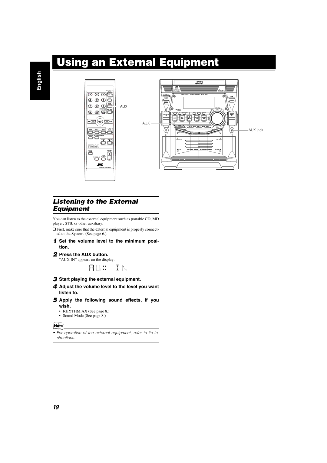 JVC LVT1343-006A, SP-MXKC4, 0205NYMCREBET manual Aux 